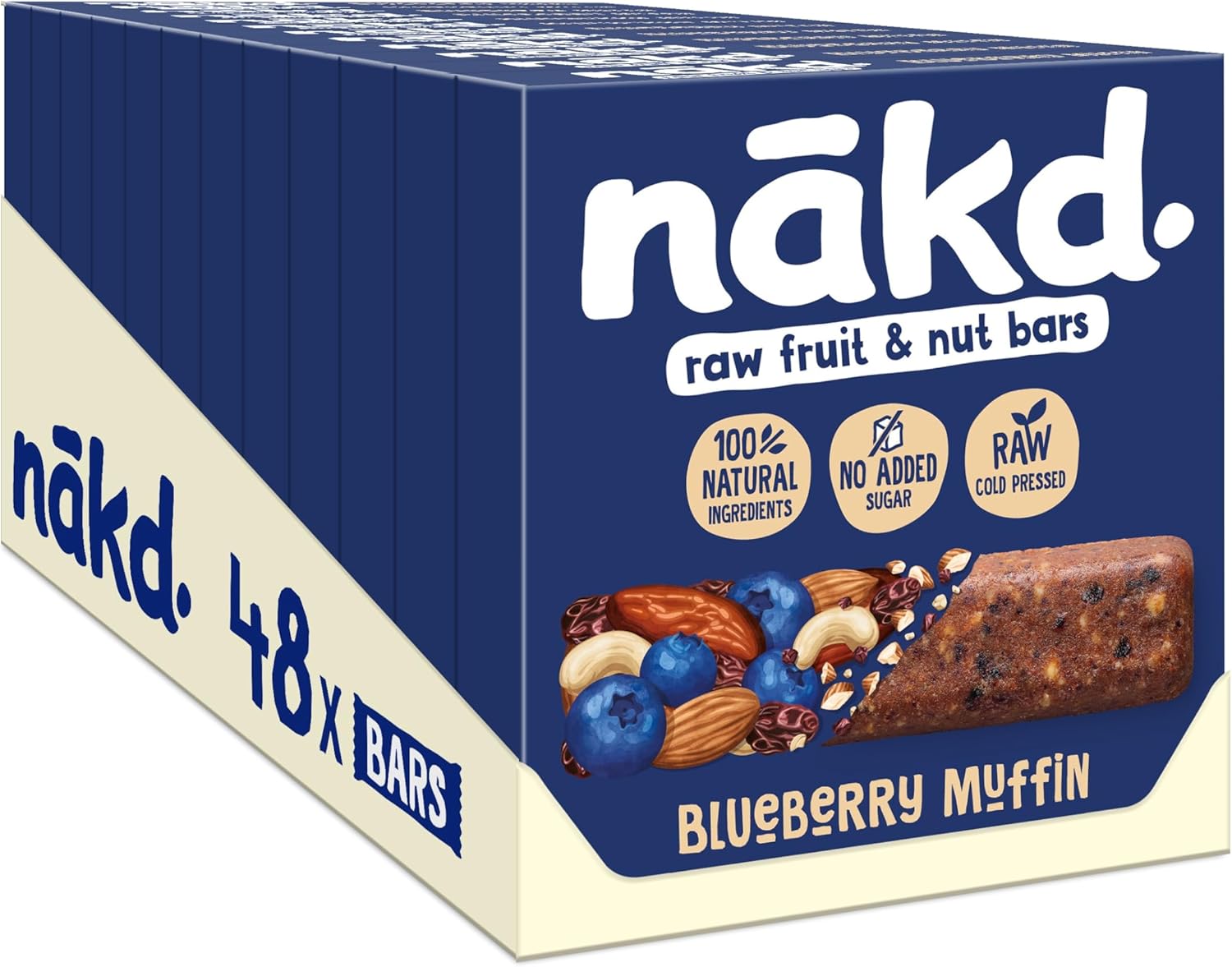 Nakd Blueberry Muffin Raw Fruit & Nut Bar - Vegan, Gluten-Free, No Added Sugar