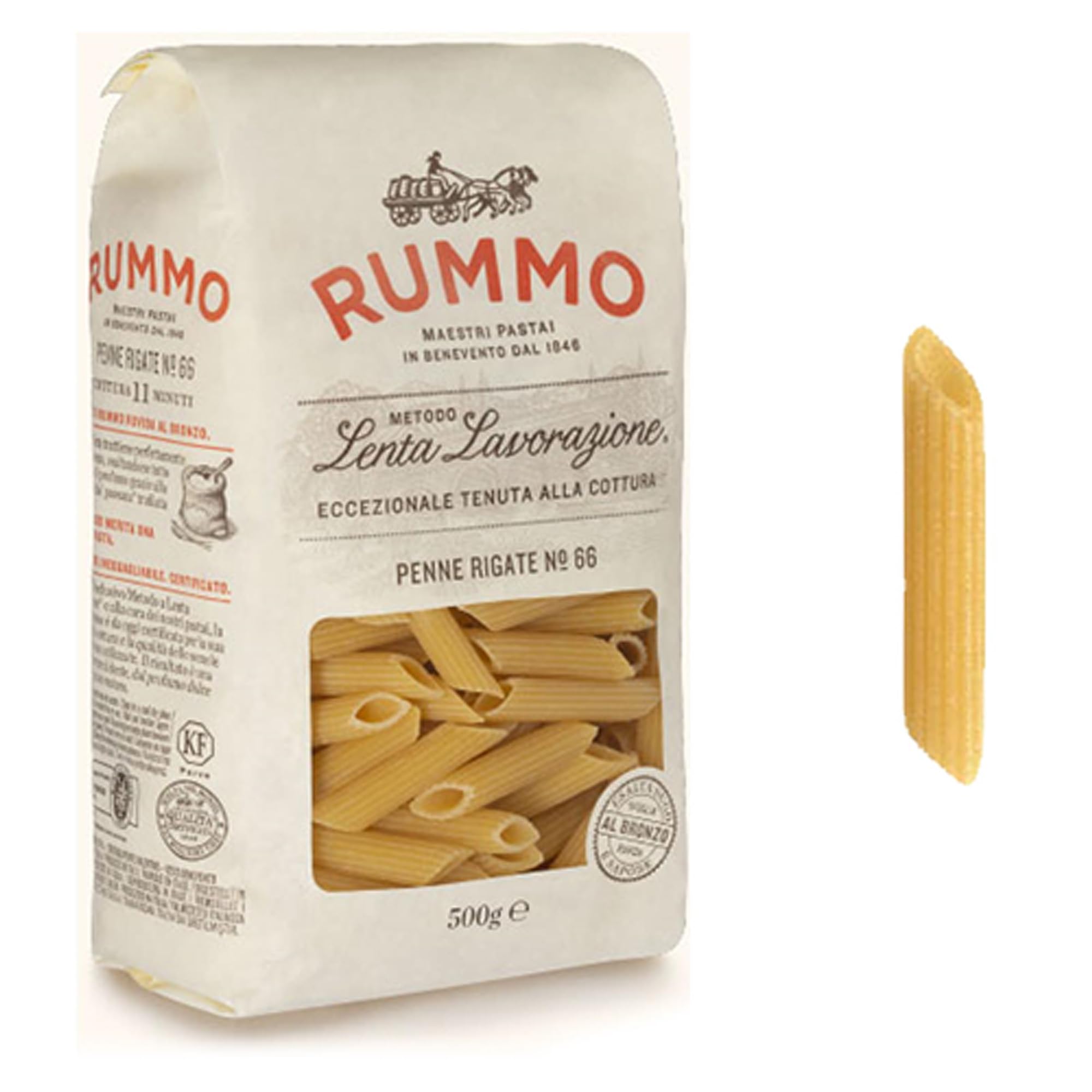 Rummo Italian Pasta - Ridged Penne Rigate No.66 | Organic Ingredients | 500g 7