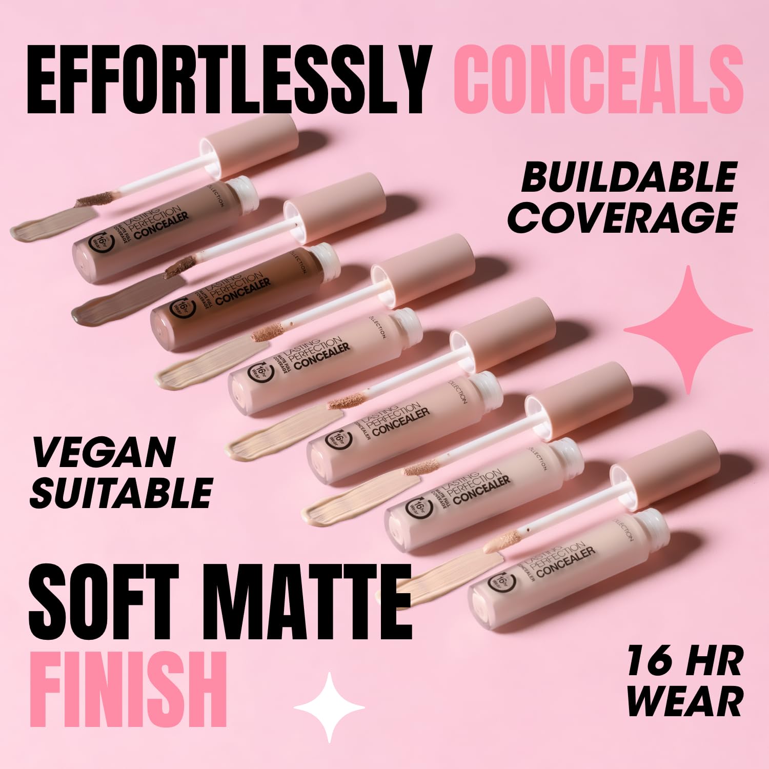 Collection Cosmetics Lasting Perfection Concealer, 16-Hour Wear, Full Coverage, Vegan, Shade: Cashew 5