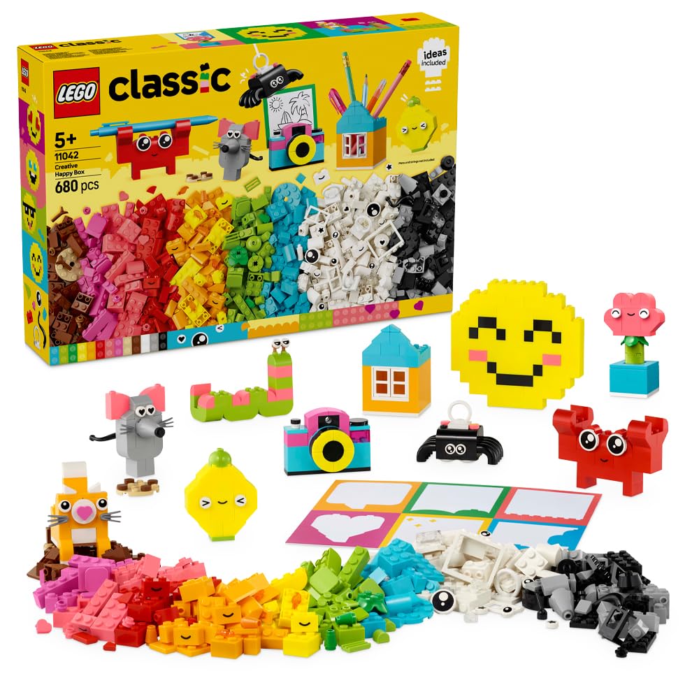 LEGO Classic Creative Happy Box - 680-Piece Building Set for Kids 5+