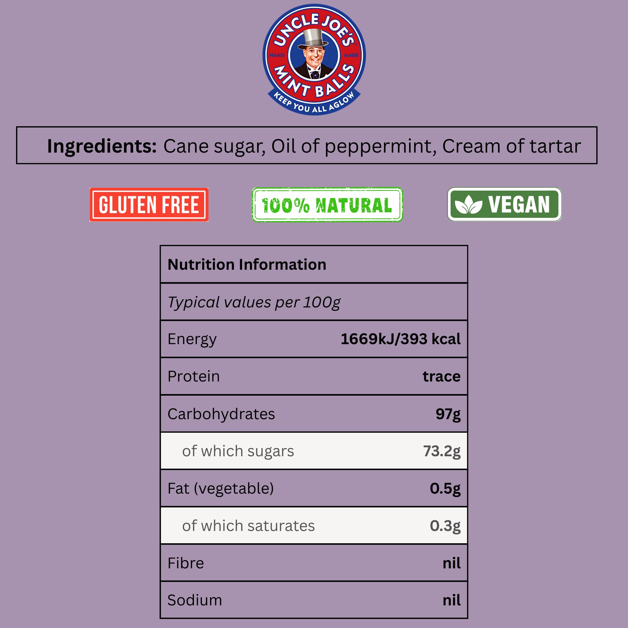 Uncle Joe's Mint Balls 90g Bag - Traditional English Mint Sweets 9