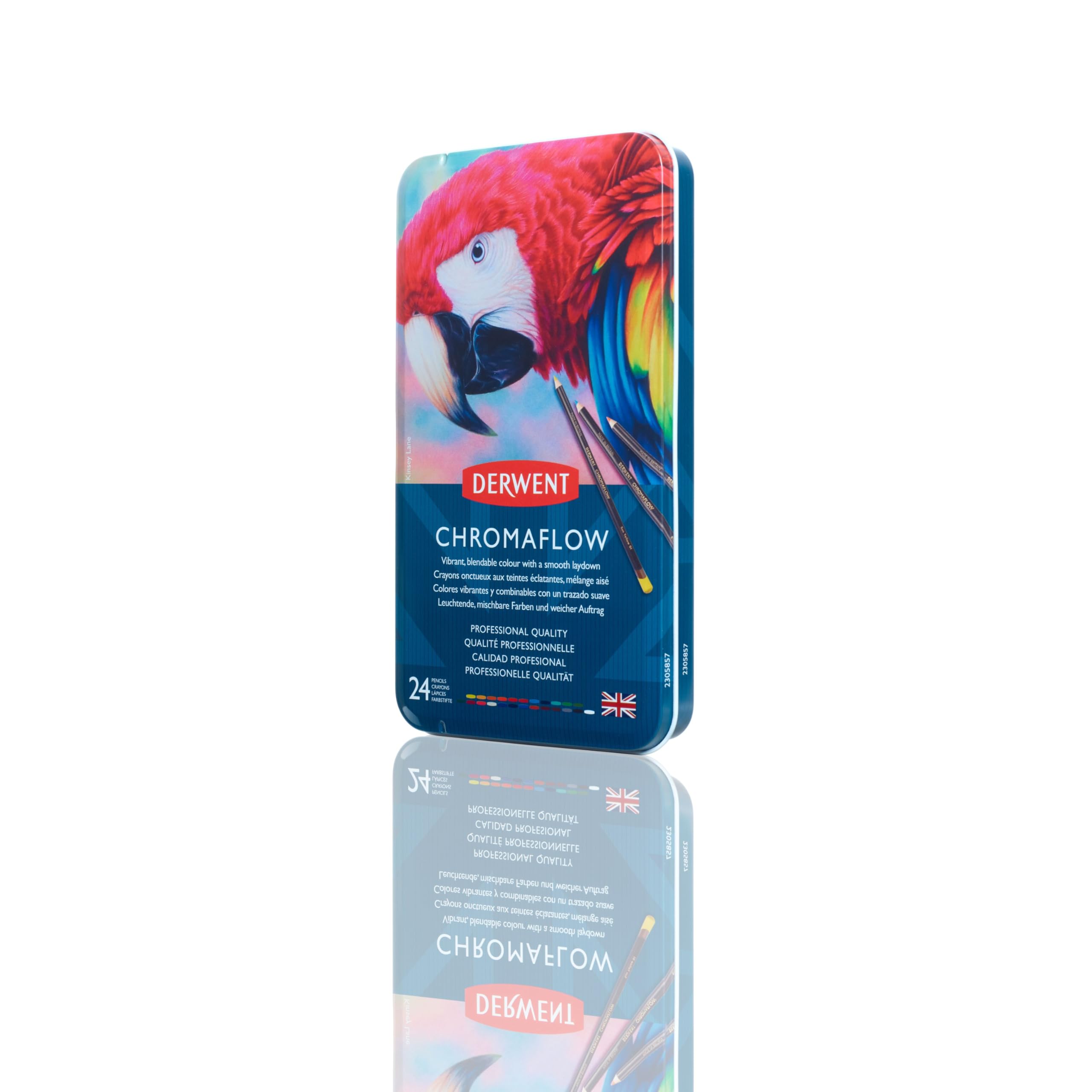 Derwent Chromaflow Coloured Pencils - Set of 24 in Tin | 3.5mm Core | Blendable 1