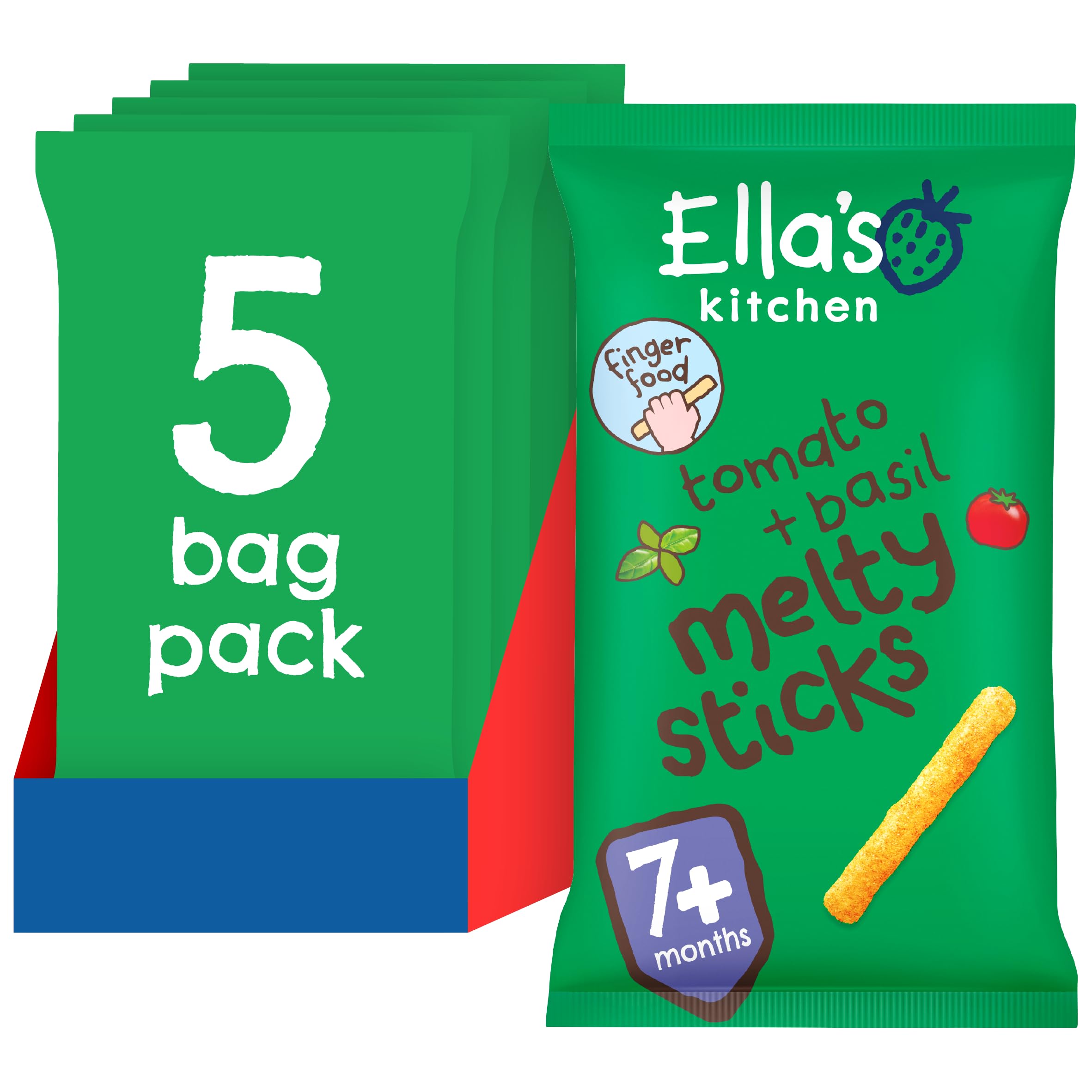 Ella's Kitchen Organic Tomato & Basil Melty Sticks (5 x 16g)