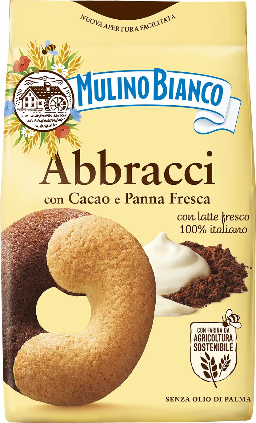 Mulino Bianco Abbracci Cream and Cocoa Filled Biscuits, 350 g