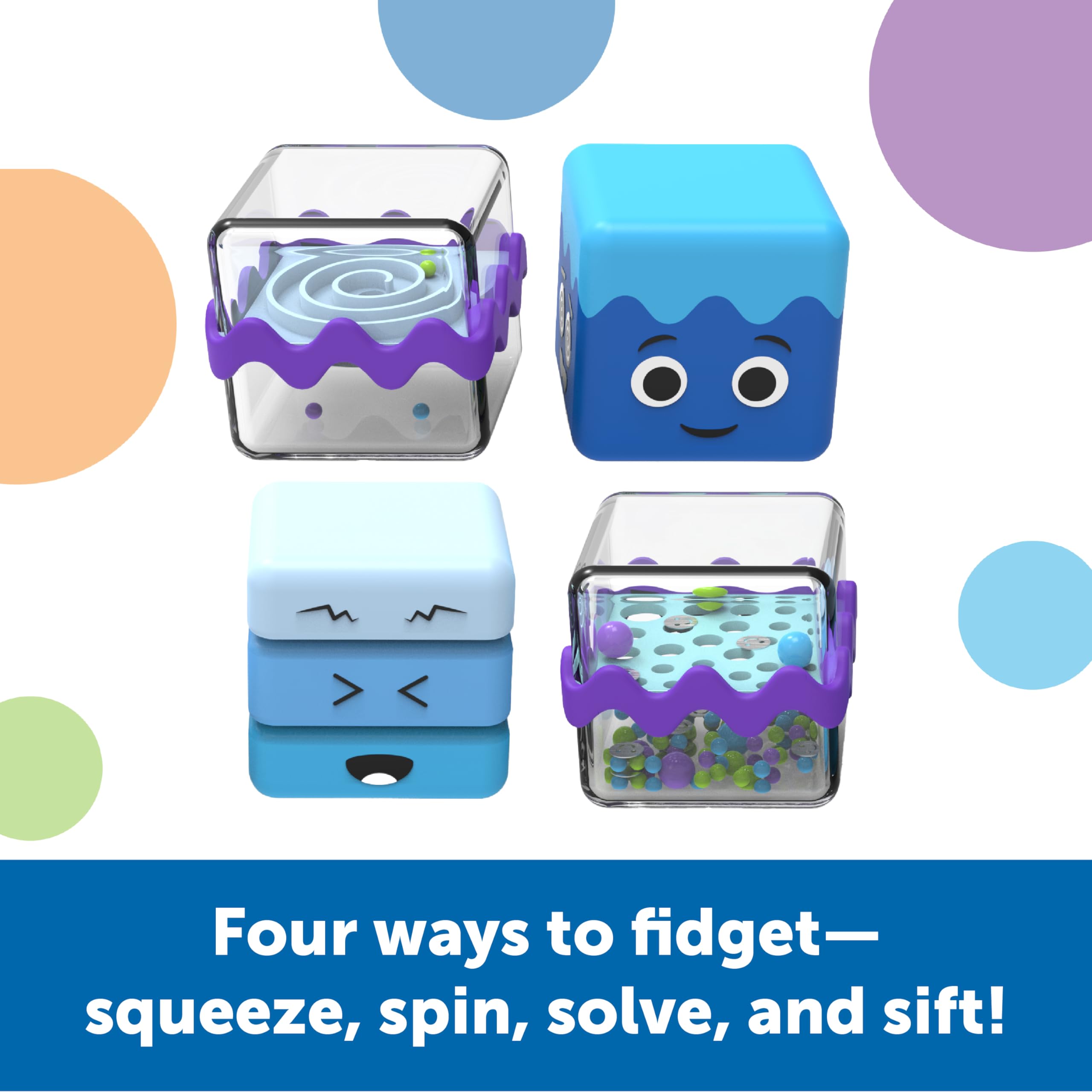 Learning Resources Cool Down Cubes Sensory Fidget Set - 4 Calming Activities for Kids Ages 4+ 7