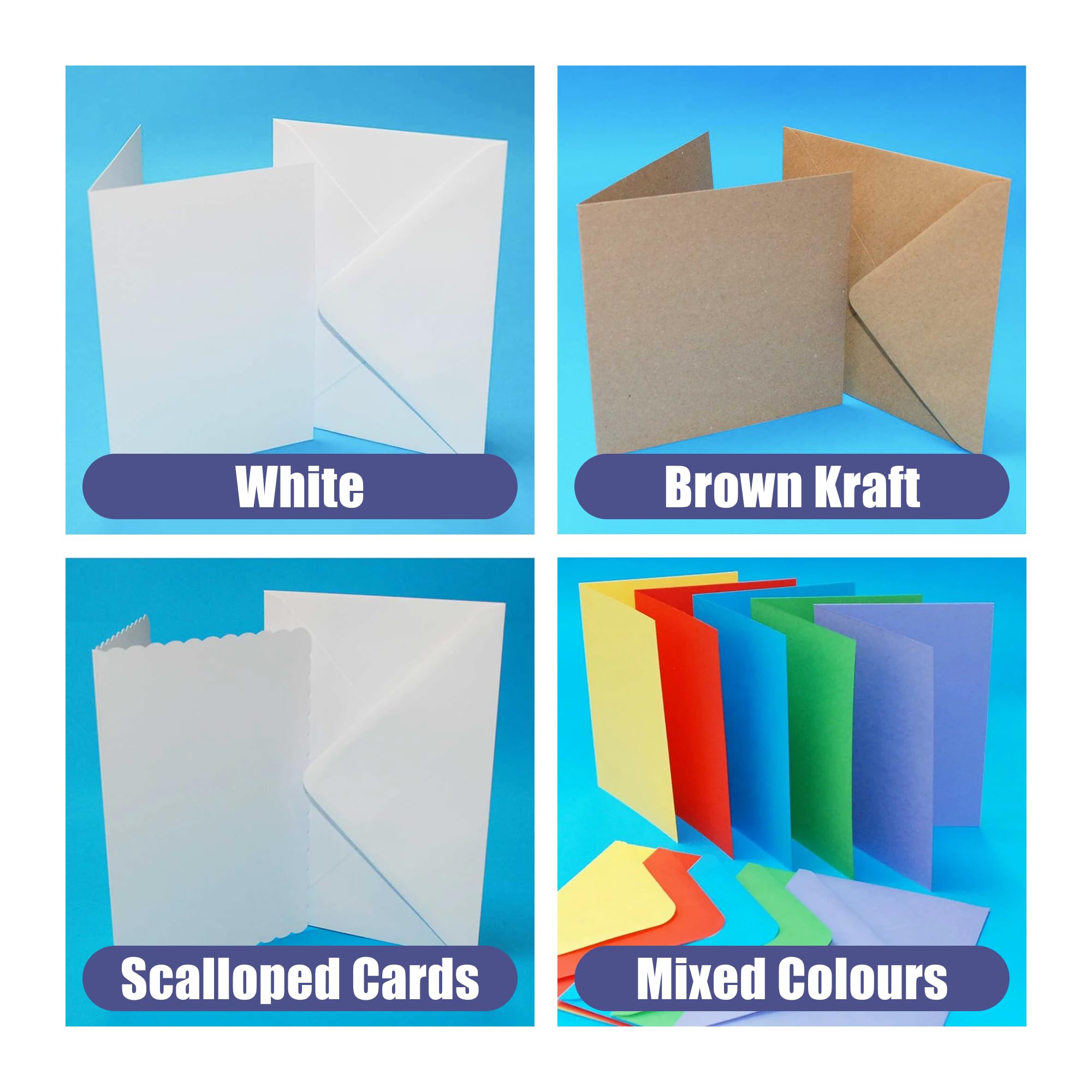 Craft UK Limited White Scalloped Cards & Envelopes - 50 Pack | 6 x 6 Inch | Paper 7