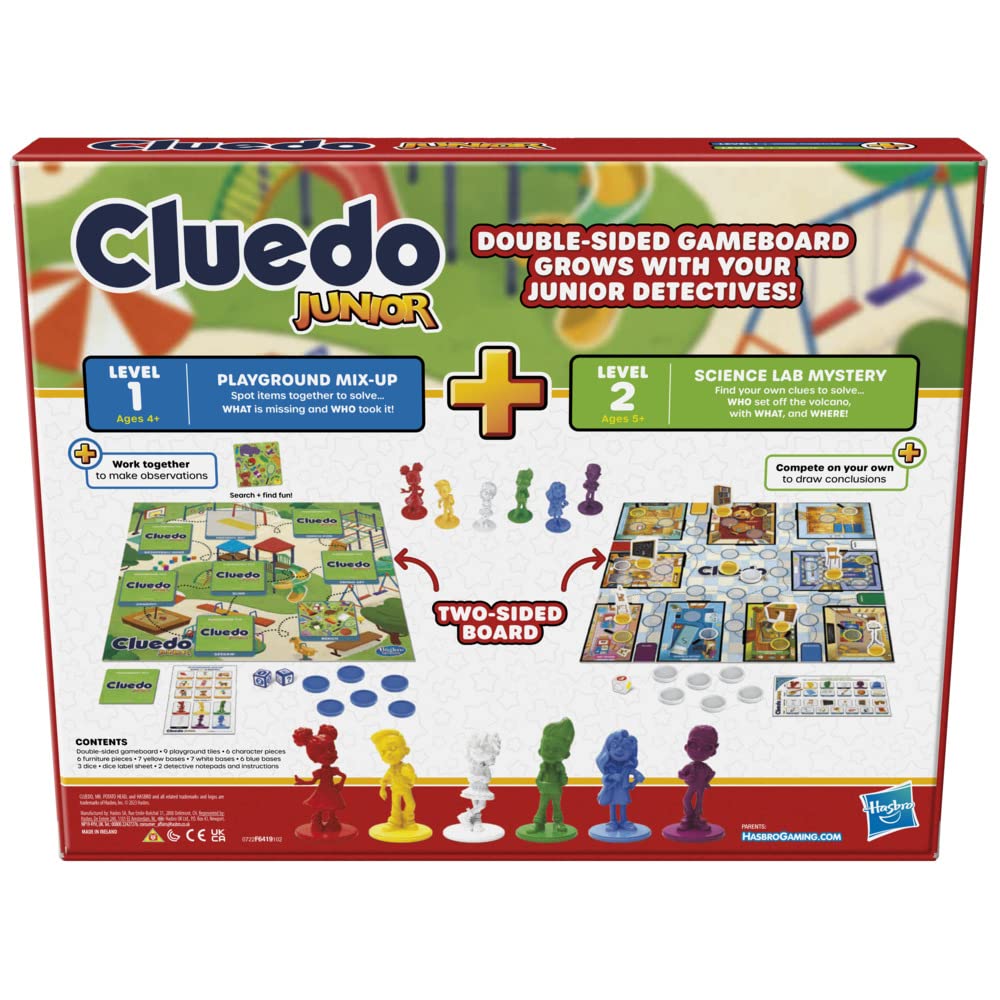 Hasbro Gaming Cluedo Junior Board Game, 2-in-1 Detective Game for Kids 4+ Years, Double-Sided Gameboard for 2-6 Players 6