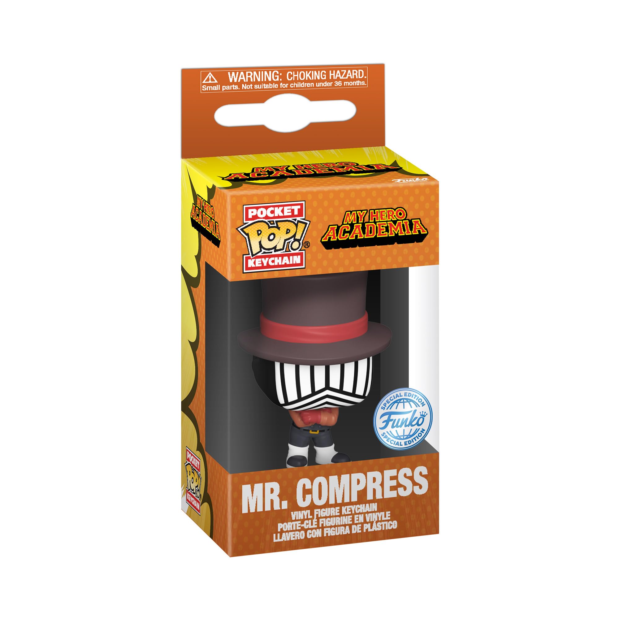 Funko Pop! Keychain My Hero Academia - Mr. Compress Vinyl Figure | 4.63-in Tall | League of Villains 2
