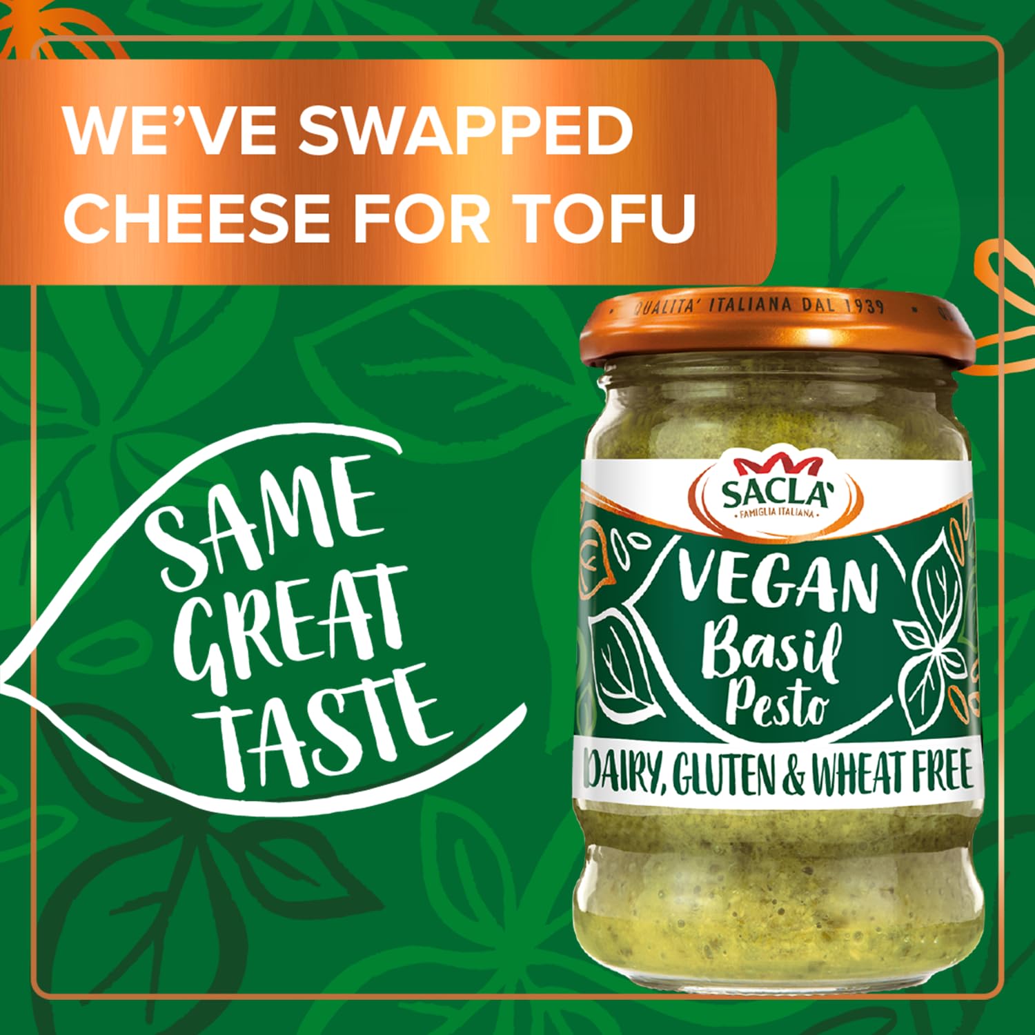 Sacla Italienisches veganes Basilikum-Pesto – milchfreie, glutenfreie Pastasauce 3