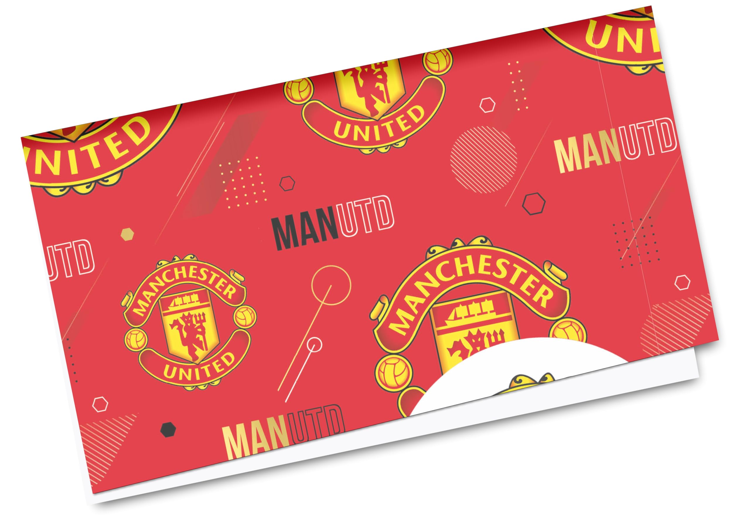 Danilo Promotions LTD Manchester United Wrapping Paper - 2 Sheets, 2 Tags | Red Football Theme 4