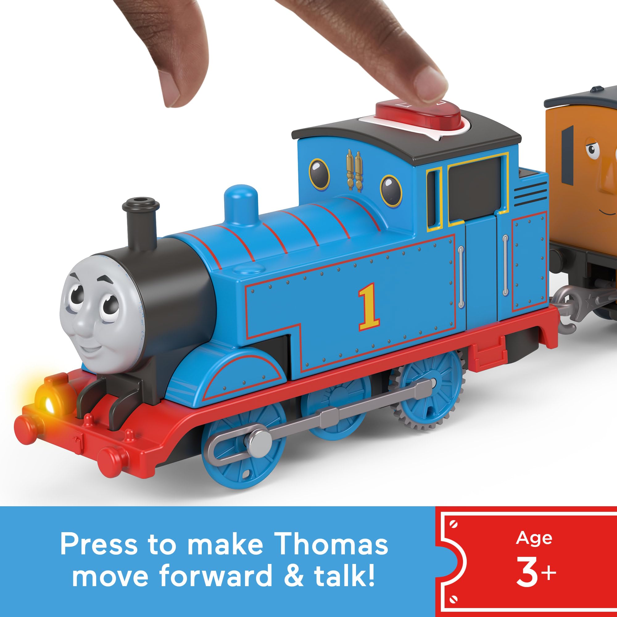 Thomas & Friends Motorized Talking Train Engine with Cargo Car - Multicolor 4