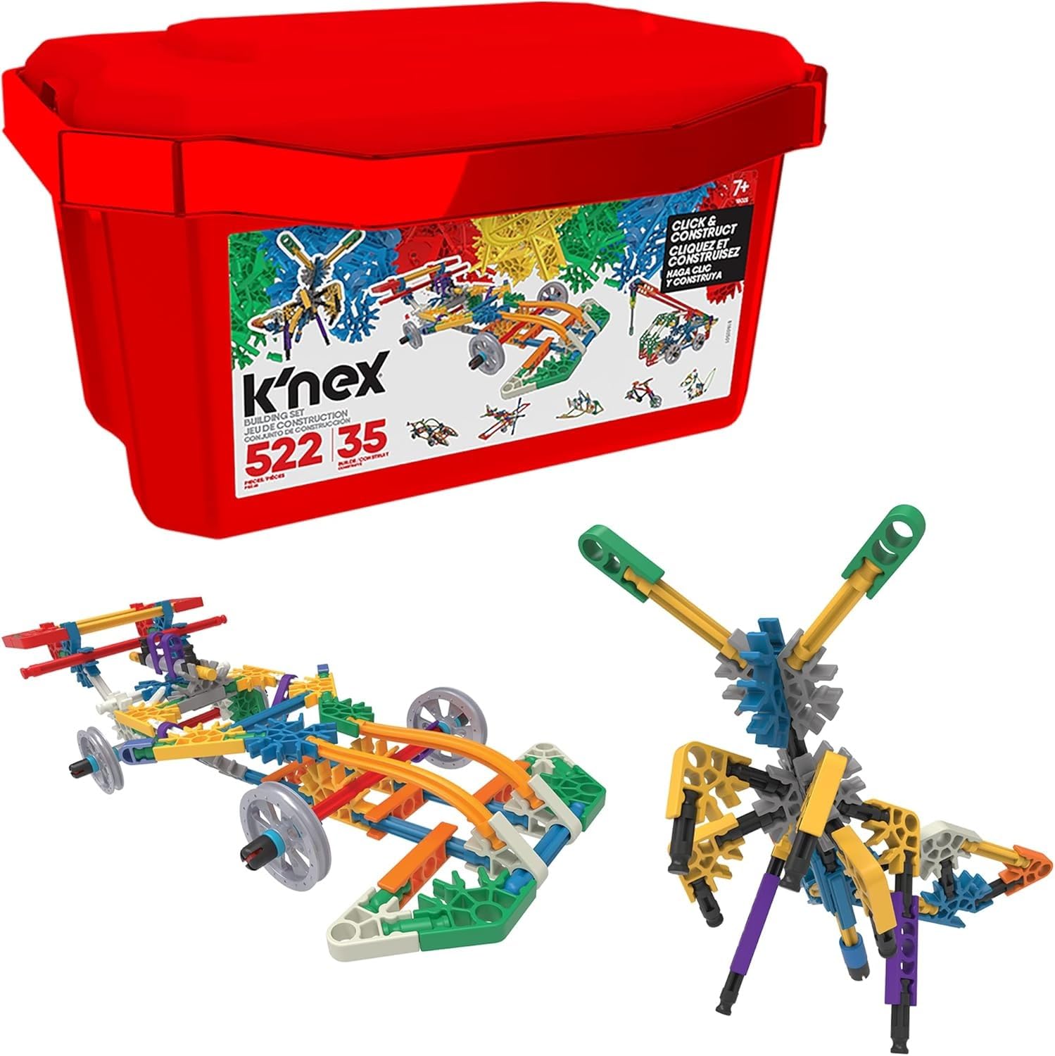 K'NEX Click & Construct 522-Piece Building Set - STEM Learning Toy for Kids 7+