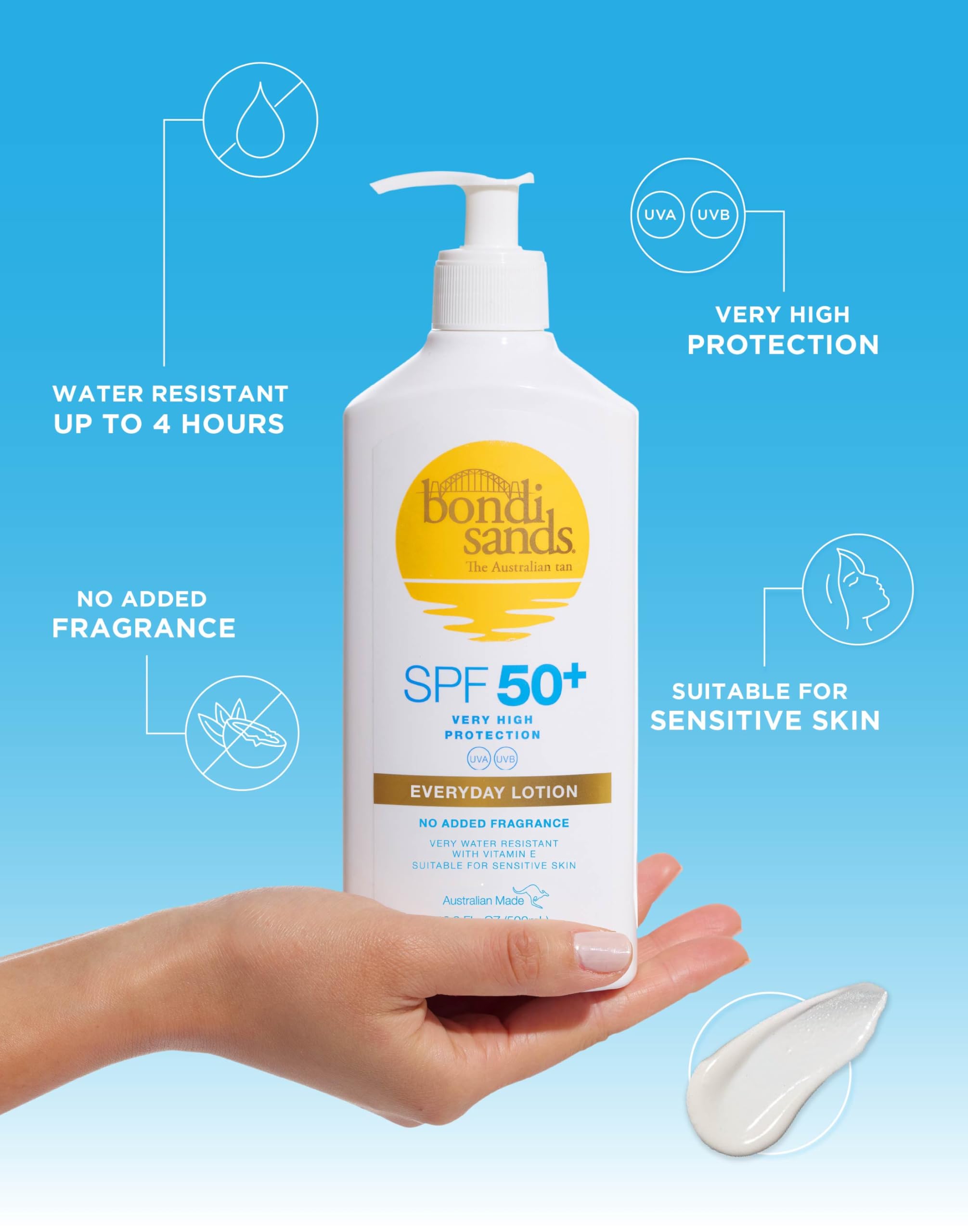 Bondi Sands Everyday SPF 50+ Face Sunscreen Lotion Value Pump | 500ml | UVA/UVB Protection 2