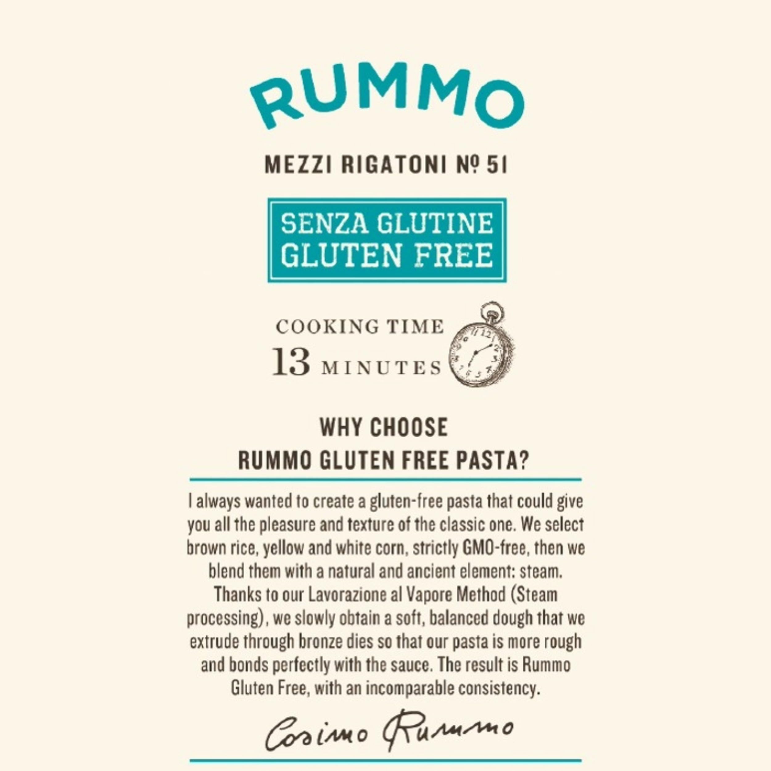 Rummo Gluten-Free Mezzi Rigatoni No. 51 – Organic Italian Pasta, Short Tubular Shape for Sauces & Baking 3