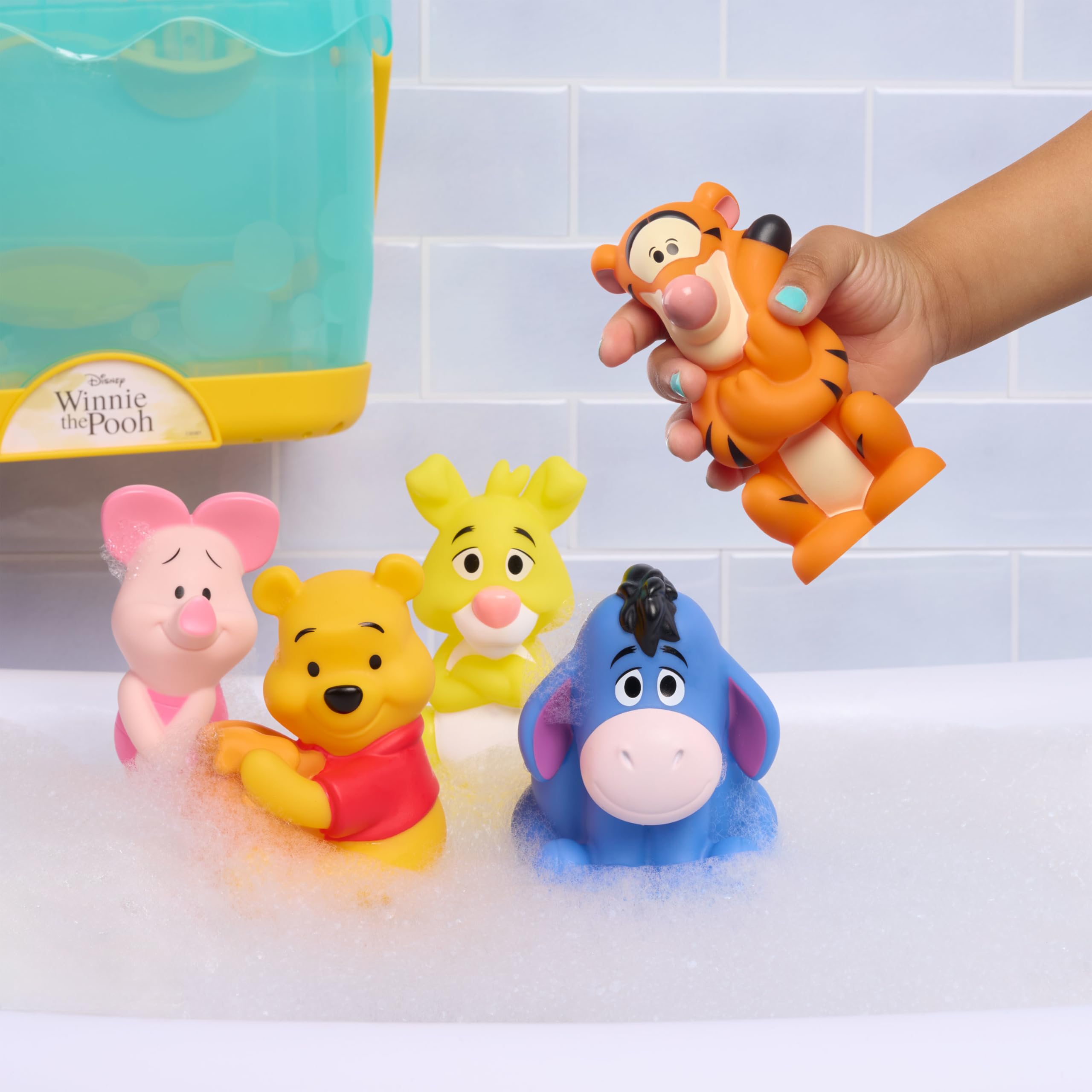 Disney Winnie the Pooh Bath Caddy - 5 Figures, Storage, Wall Mountable | Ages 3+