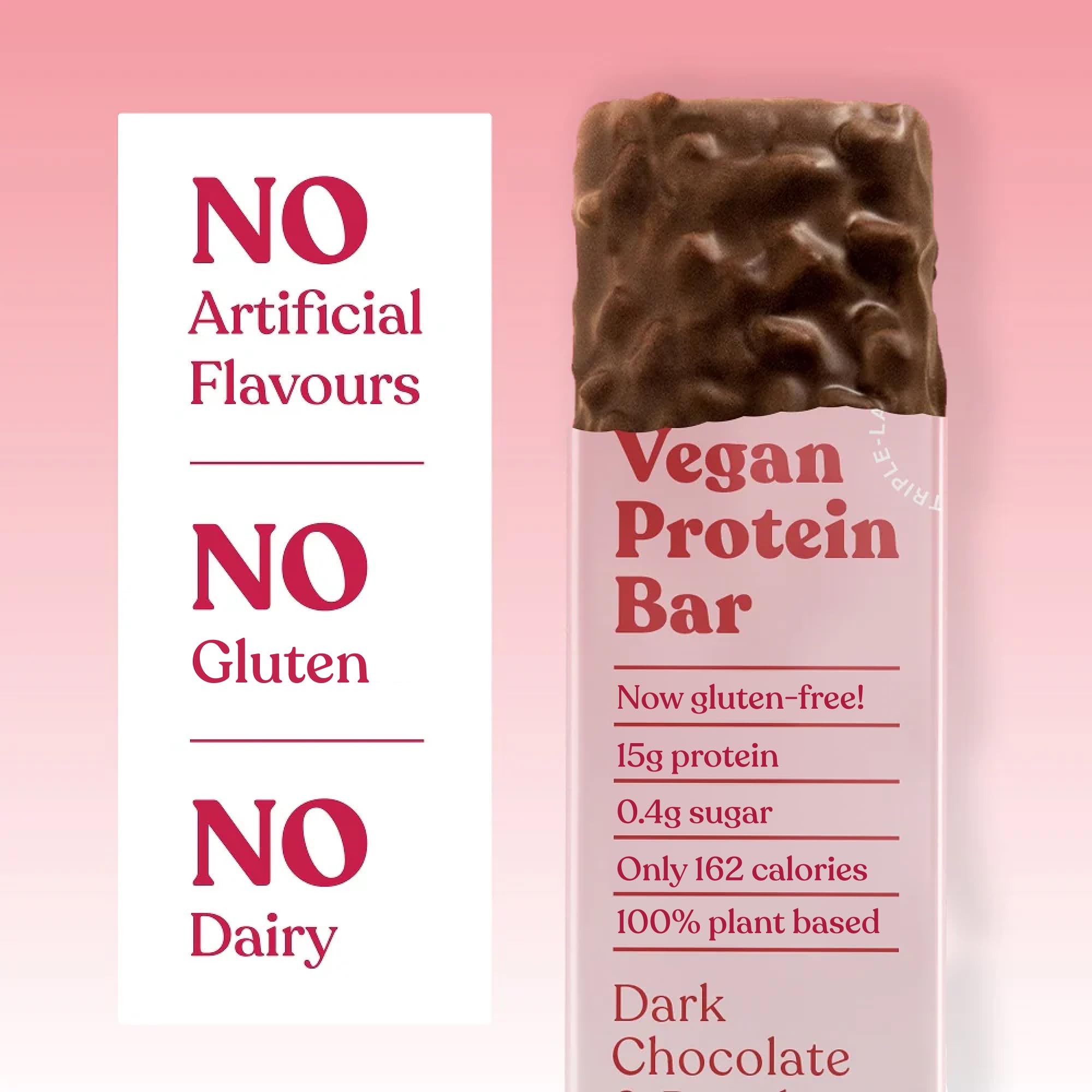 Free Soul Vegan Chocolate Protein Bars 12 x 50g | High Protein Plant Based Snack