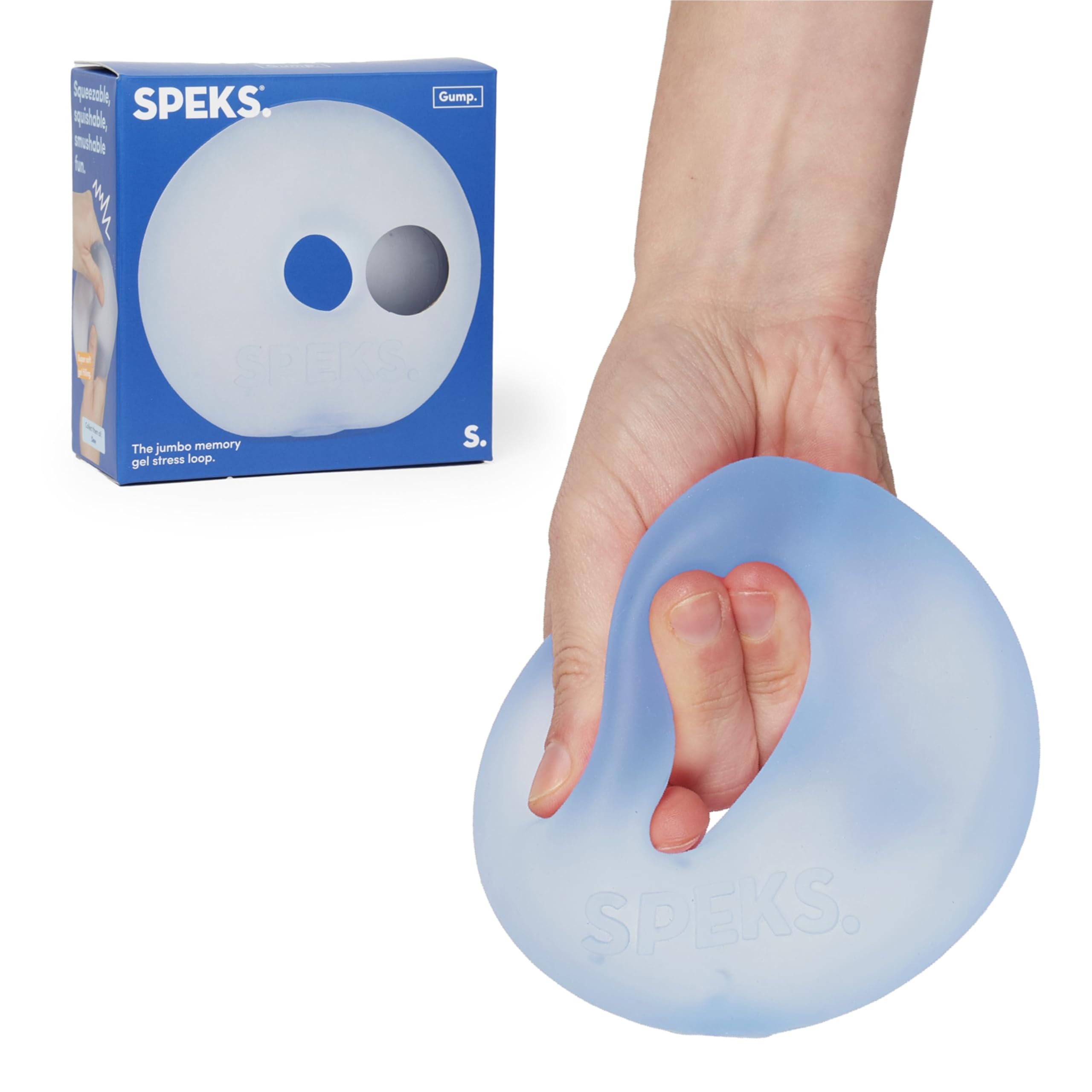 Speks Gump Jumbo Loop Gel-Filled Stress Ball - Ultra-Squishy Fidget Toy for Adults | Blue
