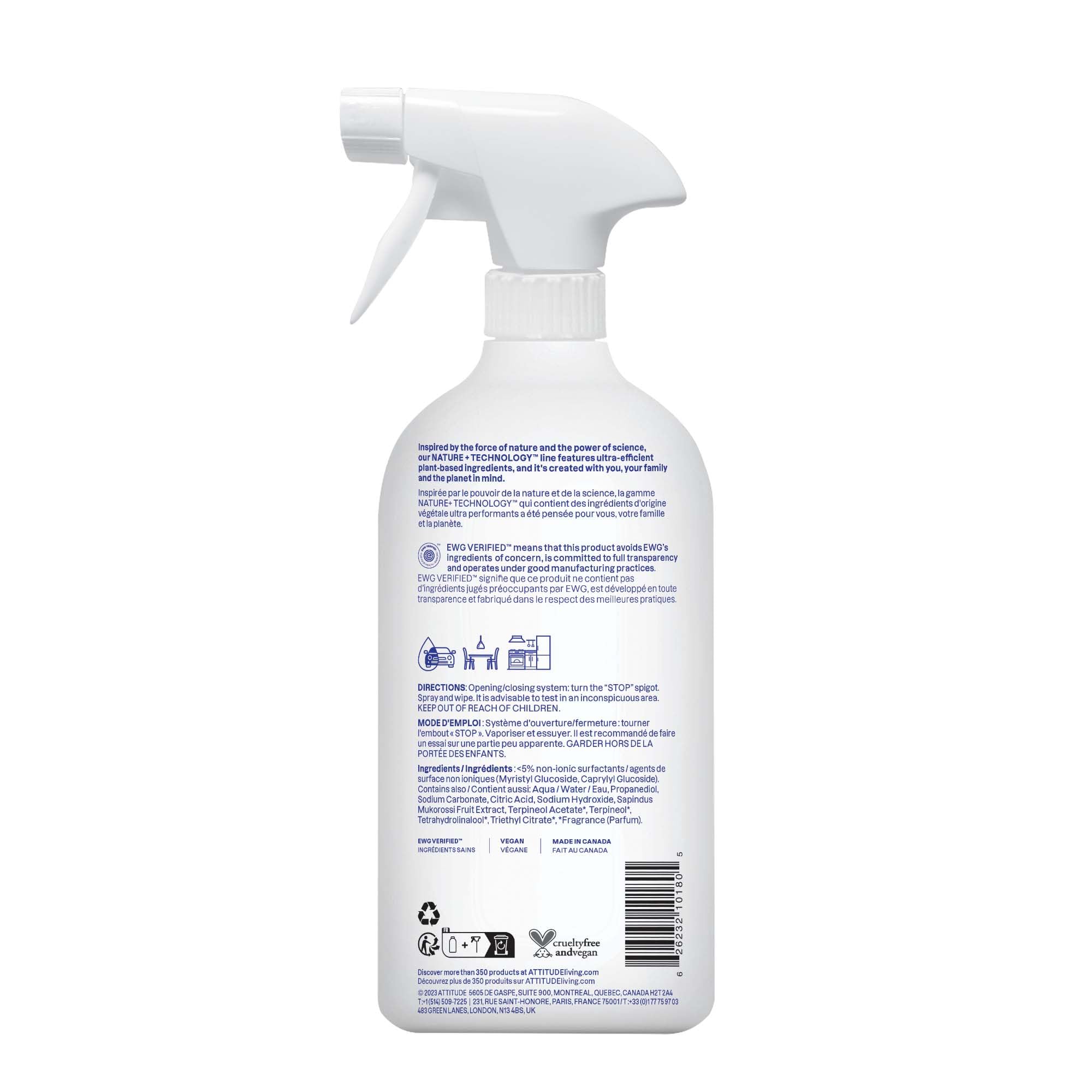 ATTITUDE All-Purpose Cleaner Spray - EWG Verified, Vegan, 94% Natural Origin Ingredients, Citrus Zest Scent, 800 ml 7