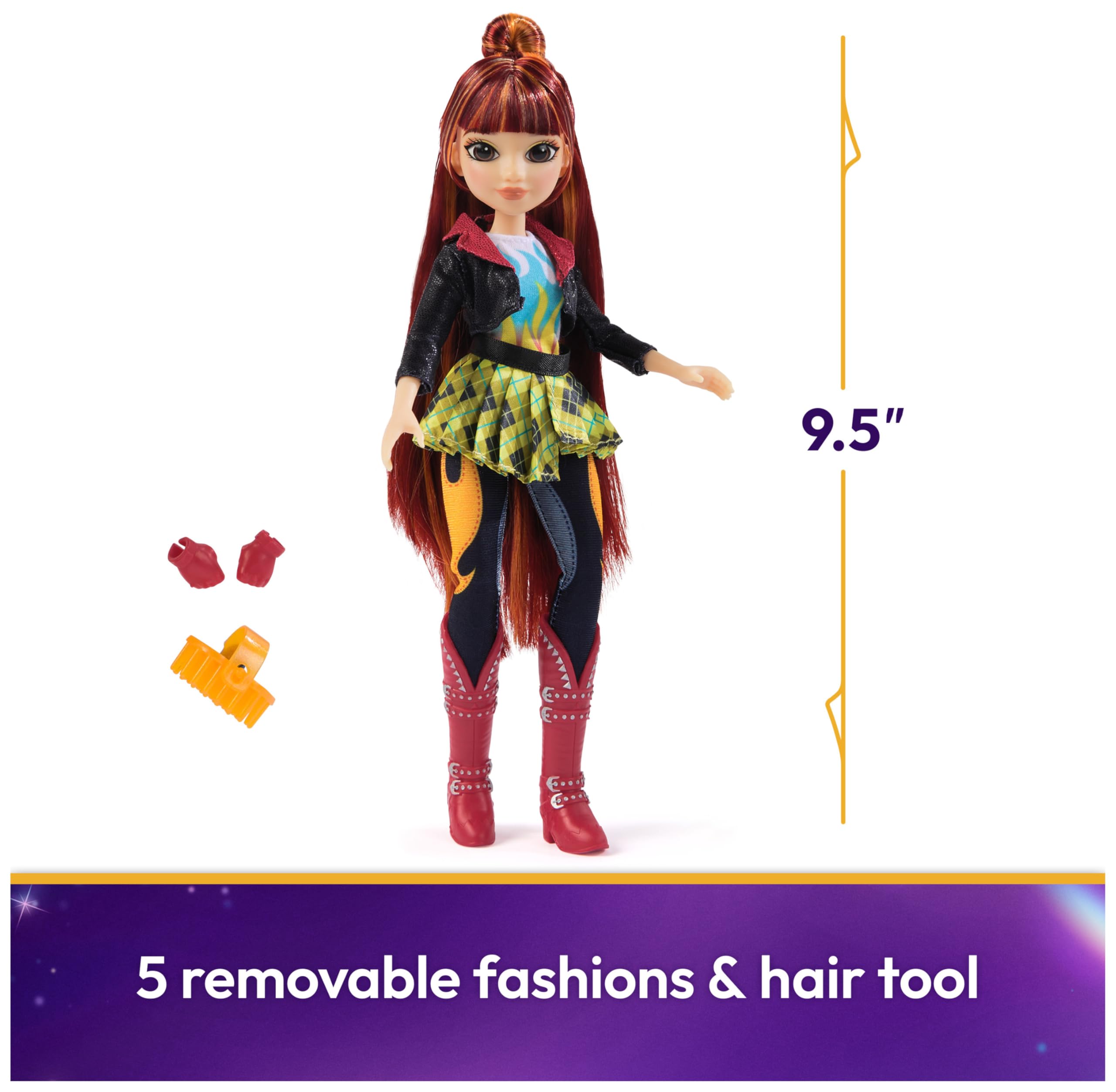 Unicorn Academy Valentina Doll - 24cm with Highlighted Hair & 5 Fashion Accessories 11