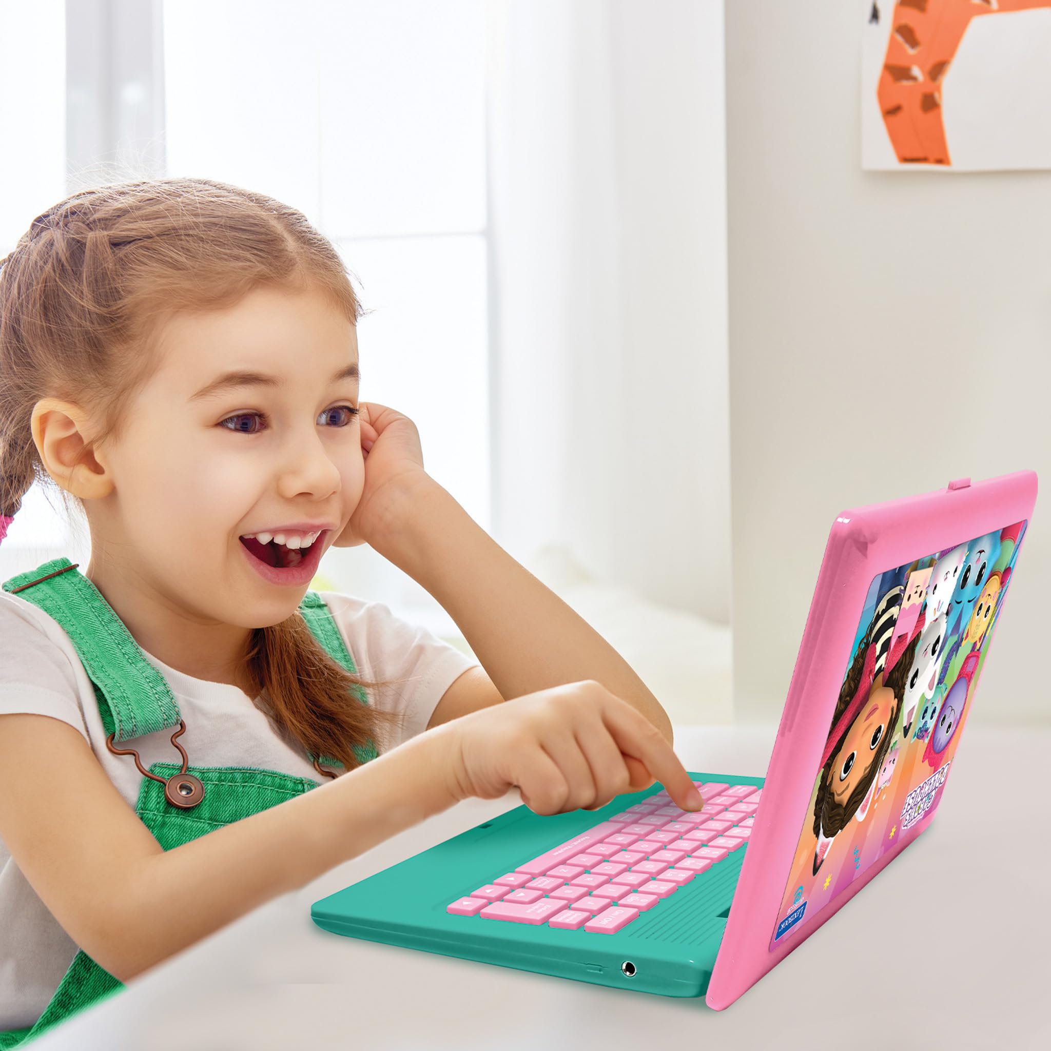 Lexibook Gabby's Dollhouse Bilingual Educational Laptop - 124 Fun Learning Activities for Kids