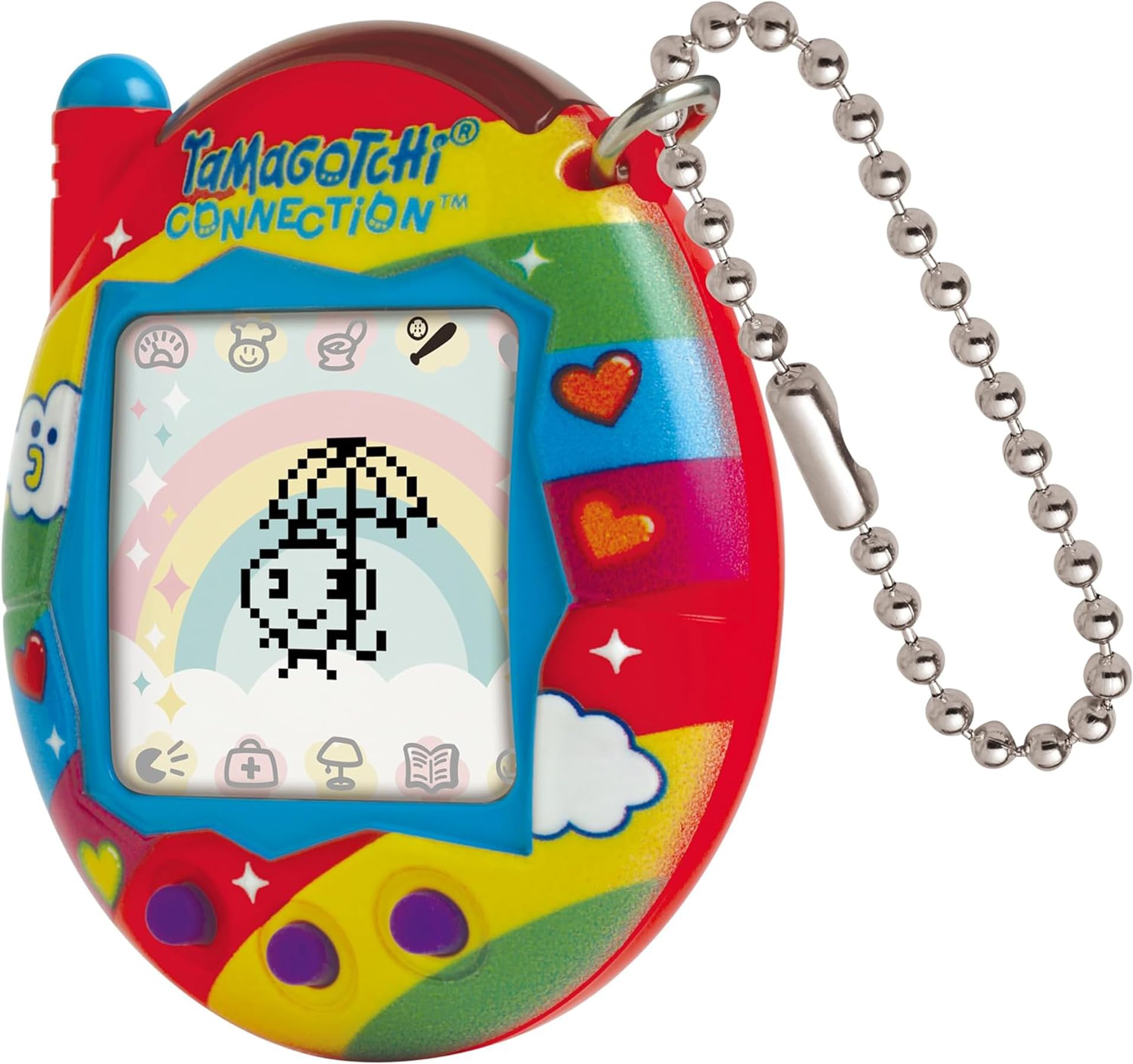 Tamagotchi Connection Digital Pet - Rainbow Sky Shell with Infrared Connection for Kids 8+