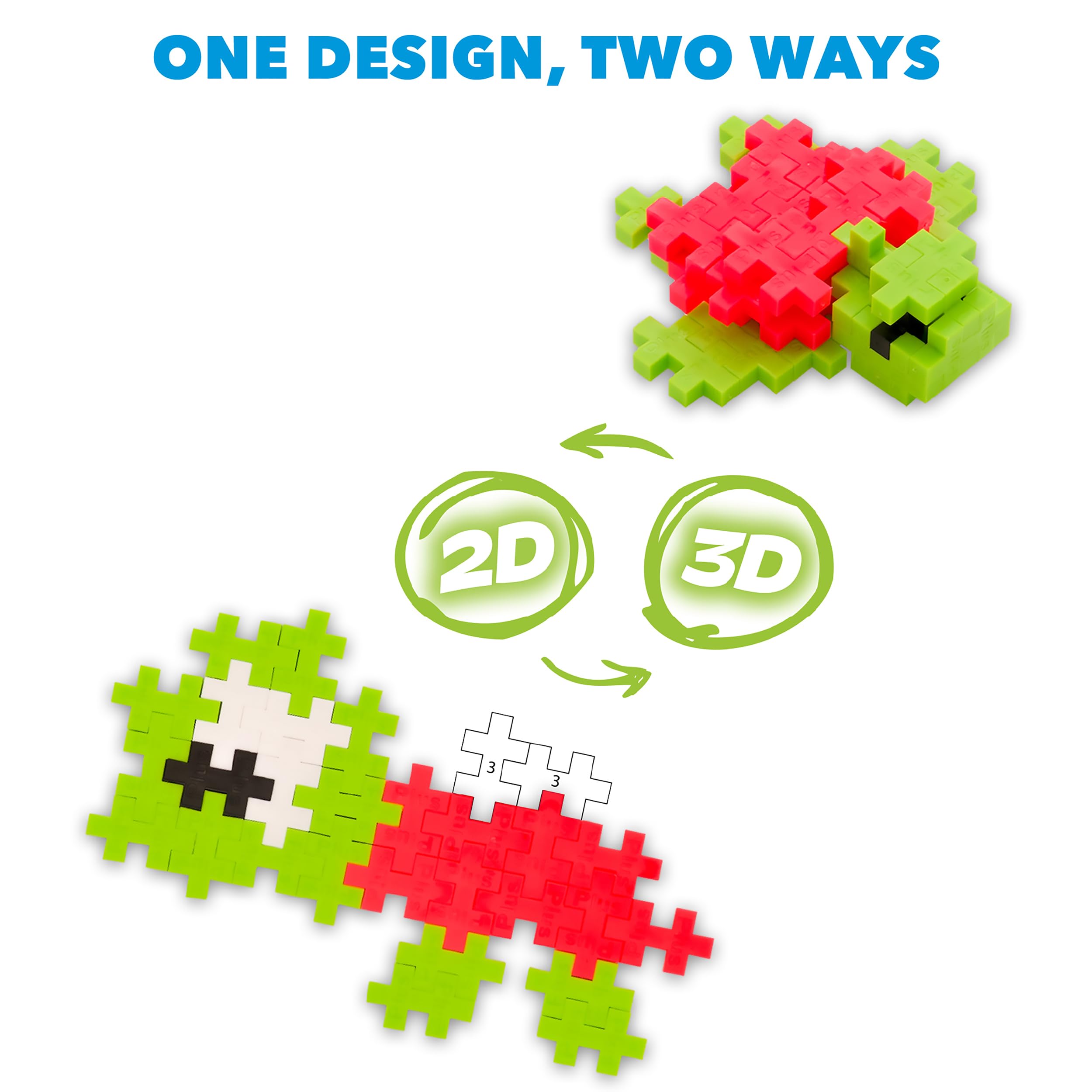 PLUS PLUS Puzzle by Number Activity Pad - 125-Piece Travel Building Set for Kids 5+ 8