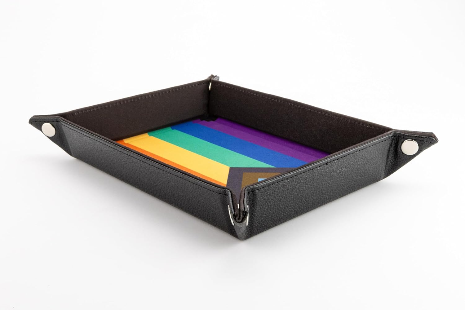 Metallic Dice Games FanRoll Pride Dice Tray – Rainbow Flag
