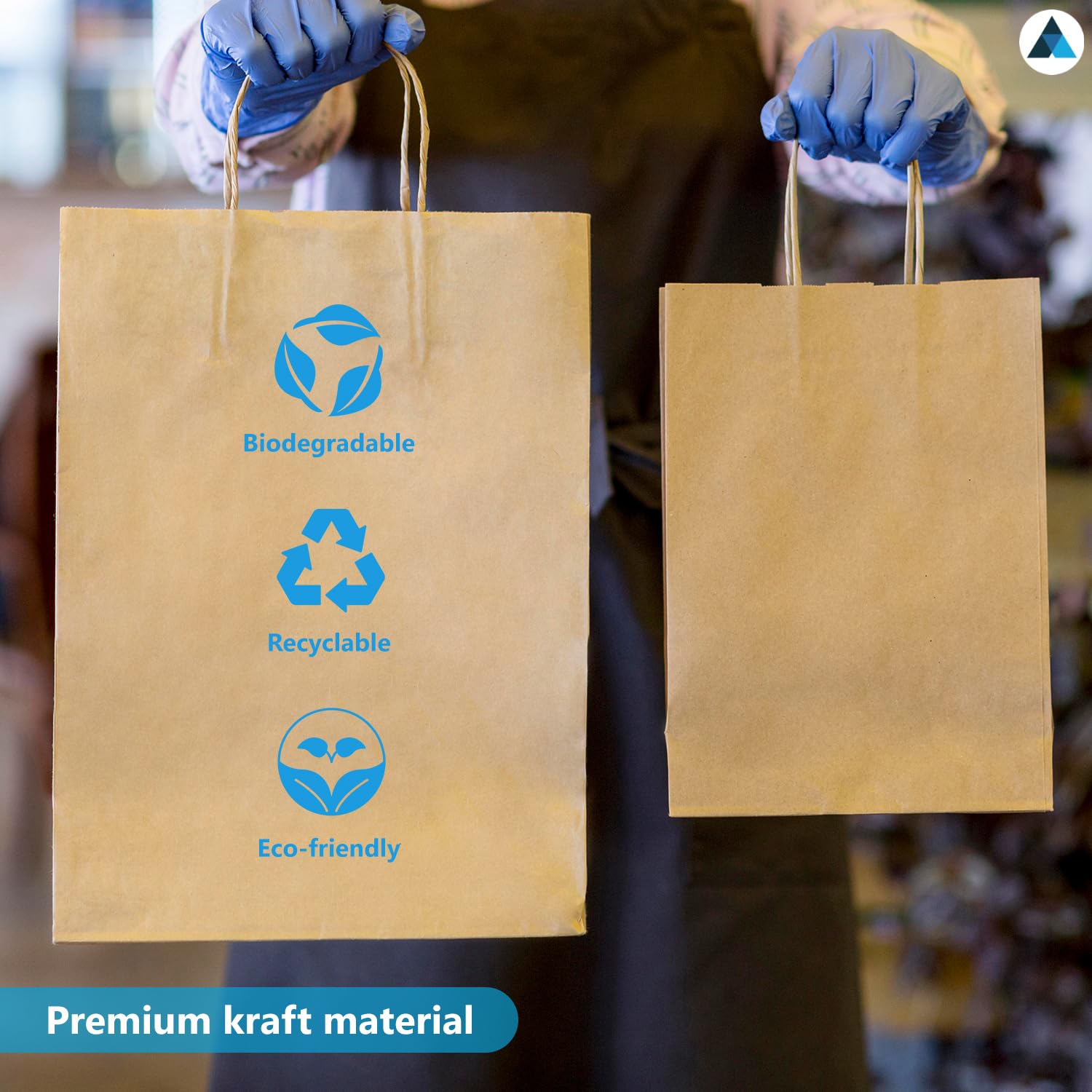 Nationwide Paper 30-Pack Extra Large Brown Kraft Paper Gift Bags with Rope Handles 3