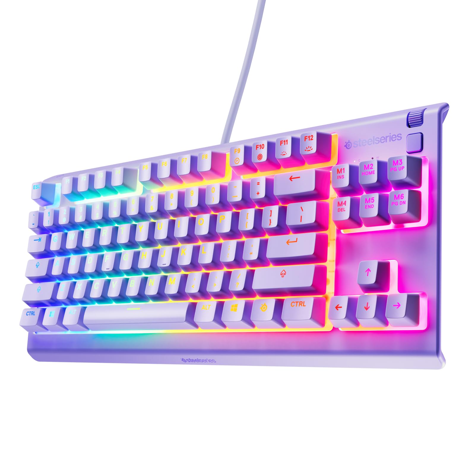 SteelSeries Apex 3 TKL Gaming Keyboard - Lavender - Tenkeyless Compact RGB