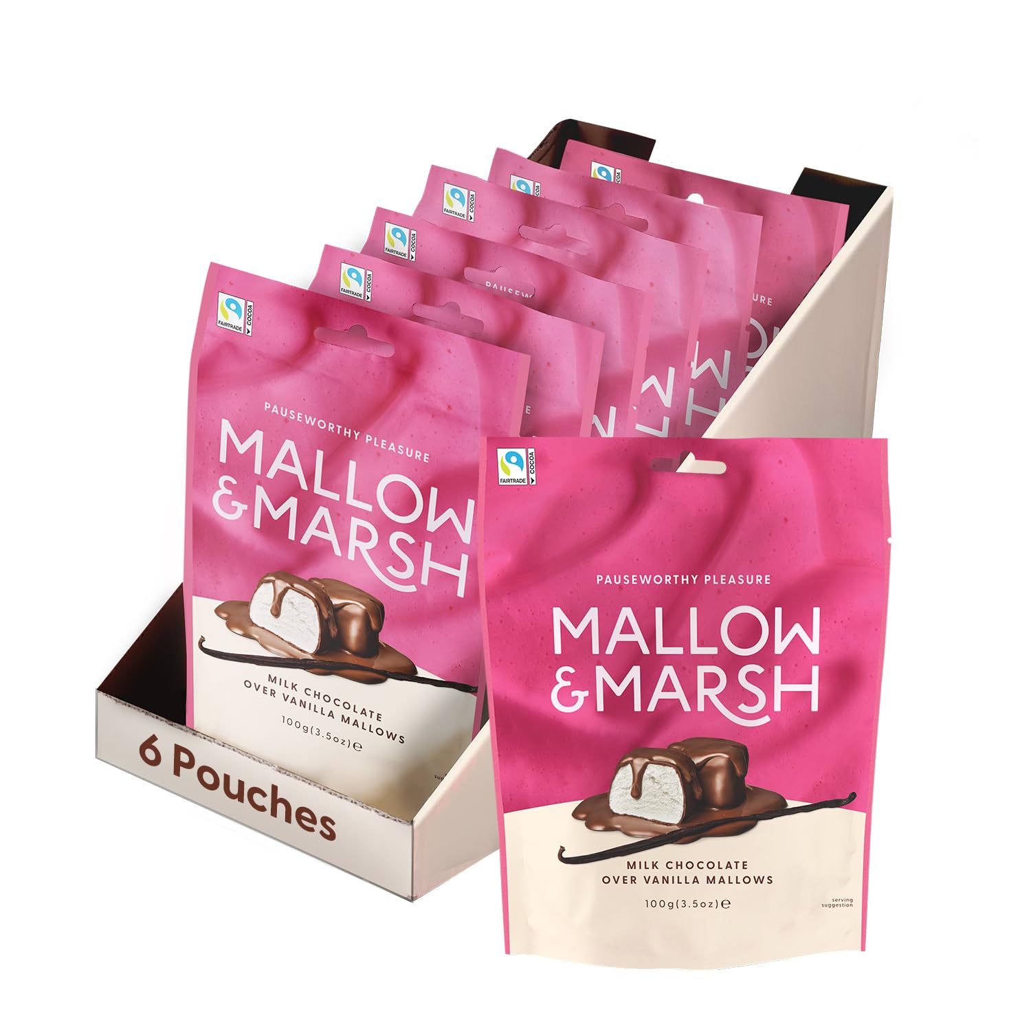 Mallow & Marsh Vanilla Marshmallow Bites Coated in Belgian Milk Chocolate - 600g Sharing Bag
