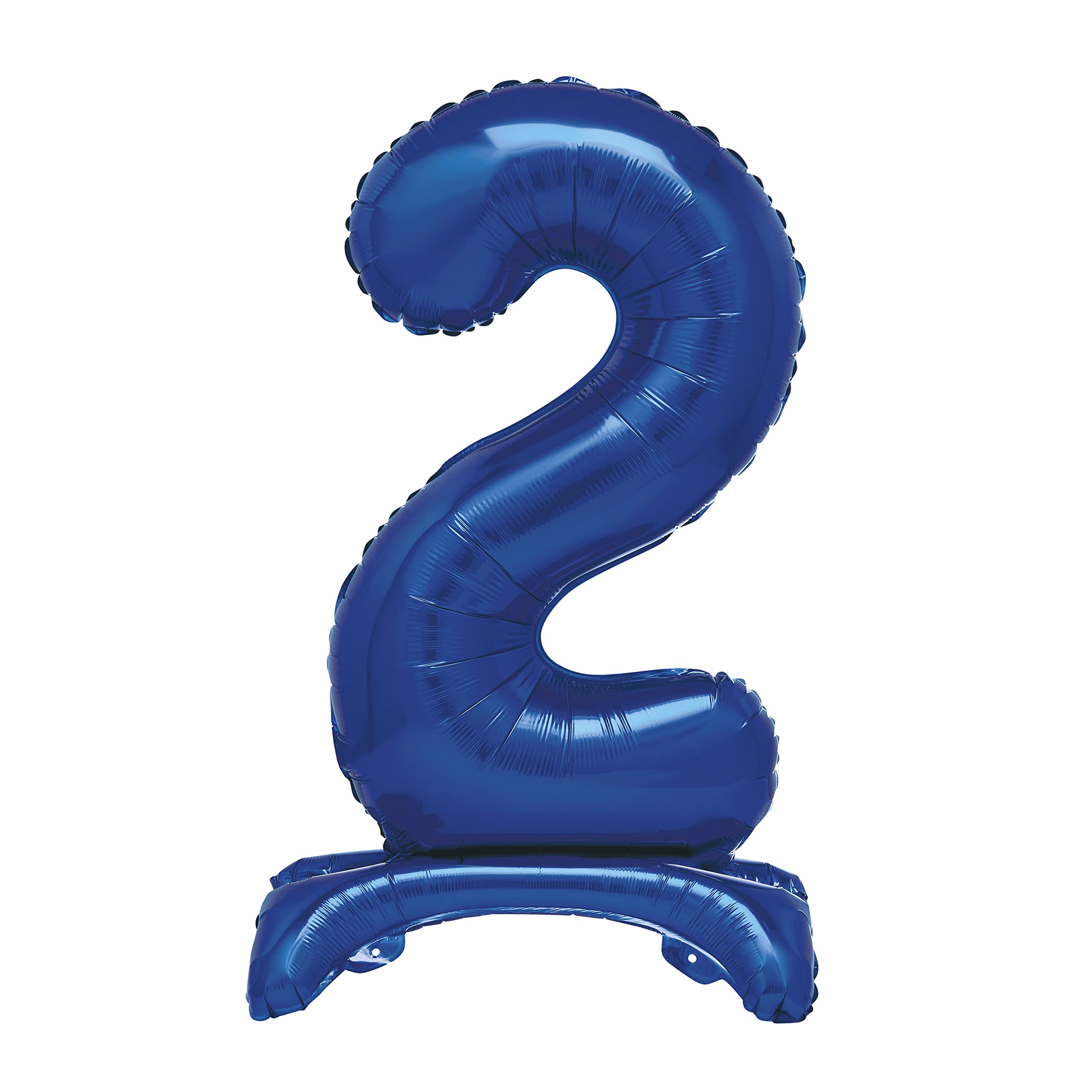 Unique Blue Standing Number 2 Foil Balloon 30" - Giant Air-Fill Party Decoration