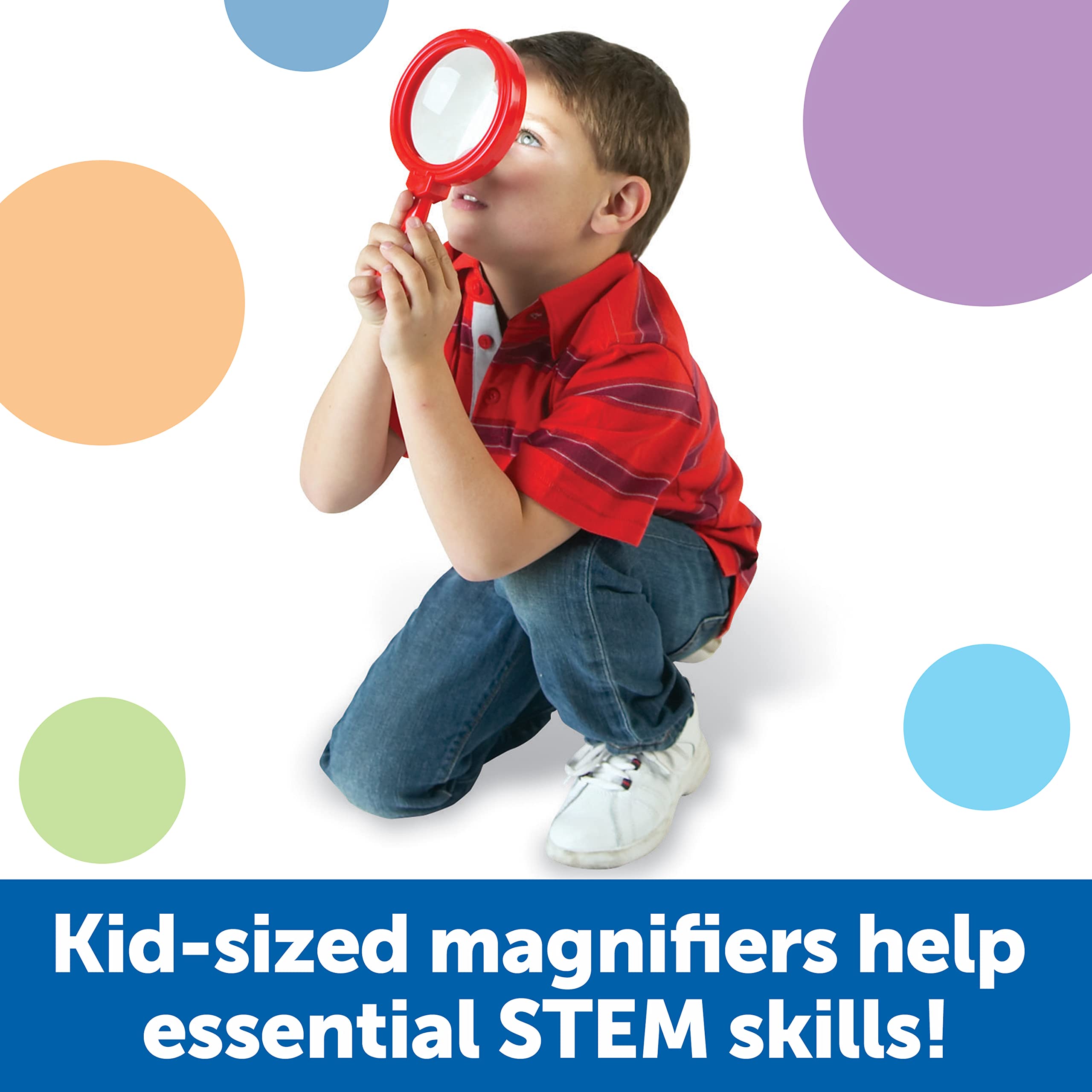 Learning Resources Jumbo Magnifiers - 4.5x Magnification, Set of 6 | Ages 3-7 2