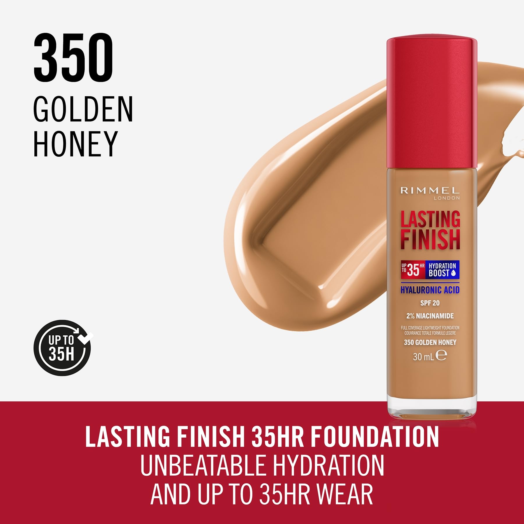 Rimmel - Lasting Finish 35Hr Foundation (Golden Honey 350, 100g) 3