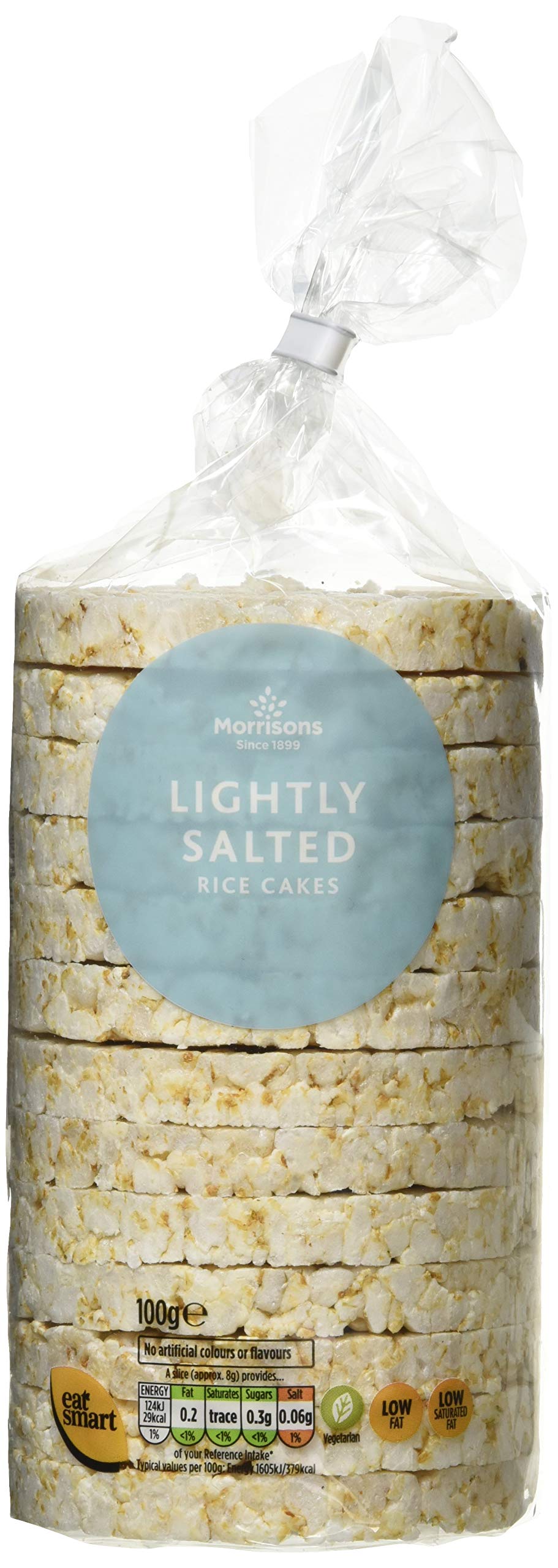 Morrisons Lightly Salted Rice Cakes - Wholesome Alternative to Bread | 100g Pack of 12