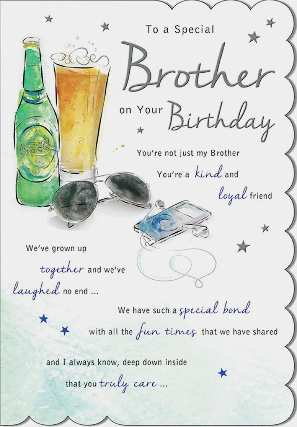 Piccadilly Greetings Birthday Card - 5 Verse Message | 9 x 6 Inch | Includes Envelope