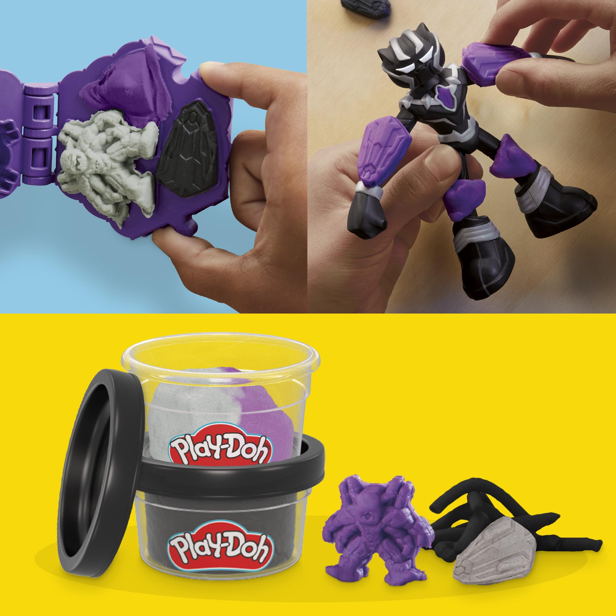 Play-Doh Marvel Black Panther Cutting Claws Action Figure Playset | Ages 4+ 9