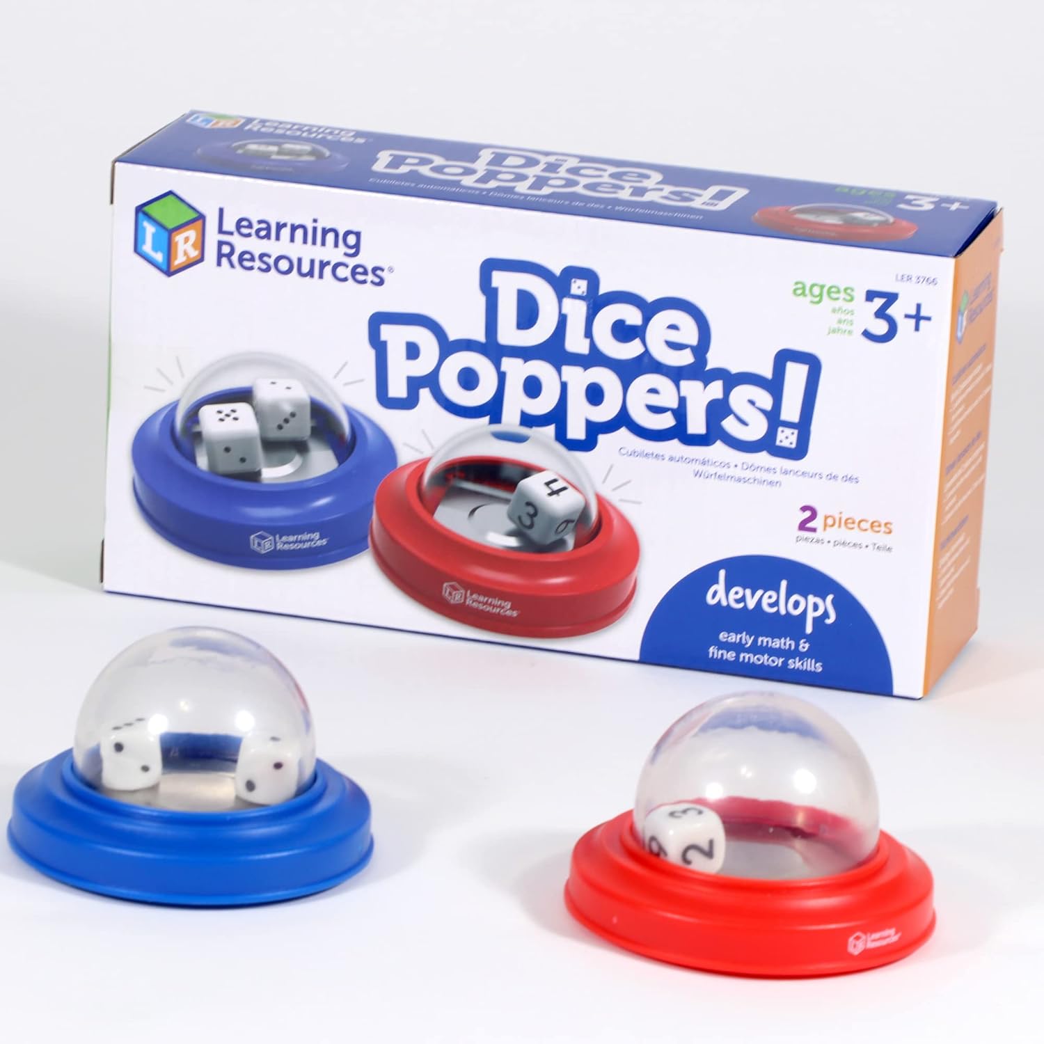 Learning Resources Poppers (Set of 2) Dice Dome Game for Maths and Play