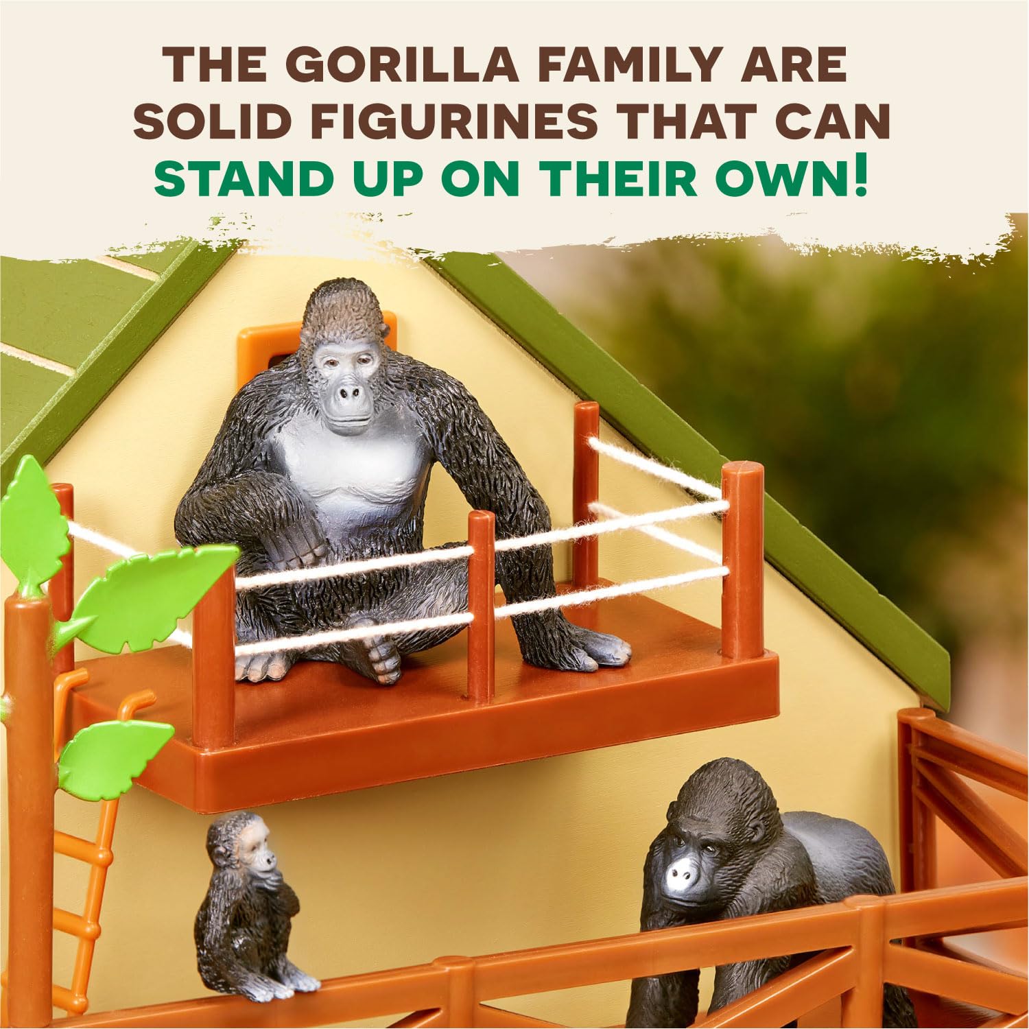 Terra by Battat Gorilla Family Playset - 4pc Realistic Animal Figures for Kids 3+ 12