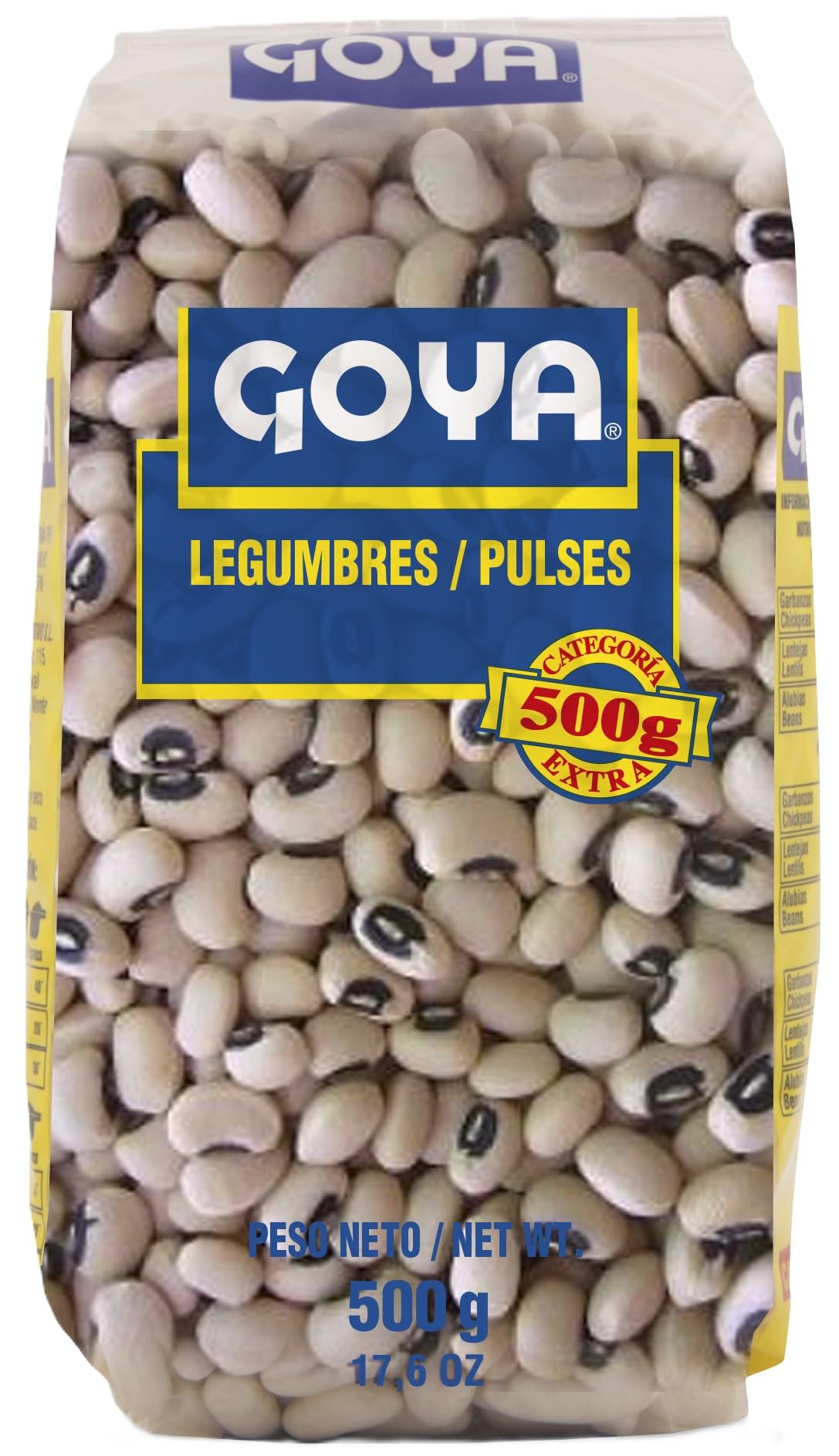 Goya Organic Blackeye Beans - Whole Legumes | High Fibre & Protein | 500g Pack