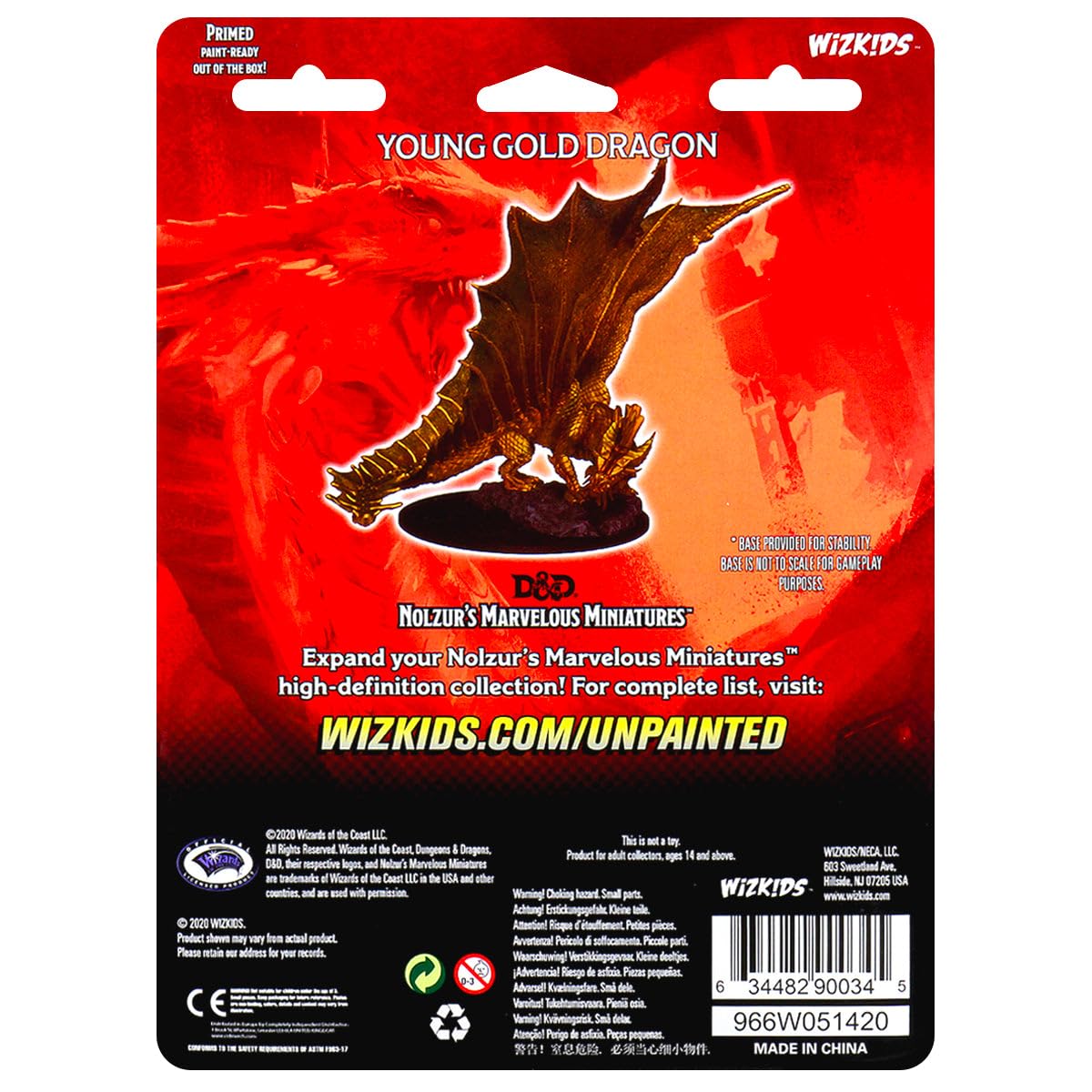 WizKids Dungeons & Dragons Young Gold Dragon - Unpainted Miniature | Ages 12+ | 60 Minutes Playing Time