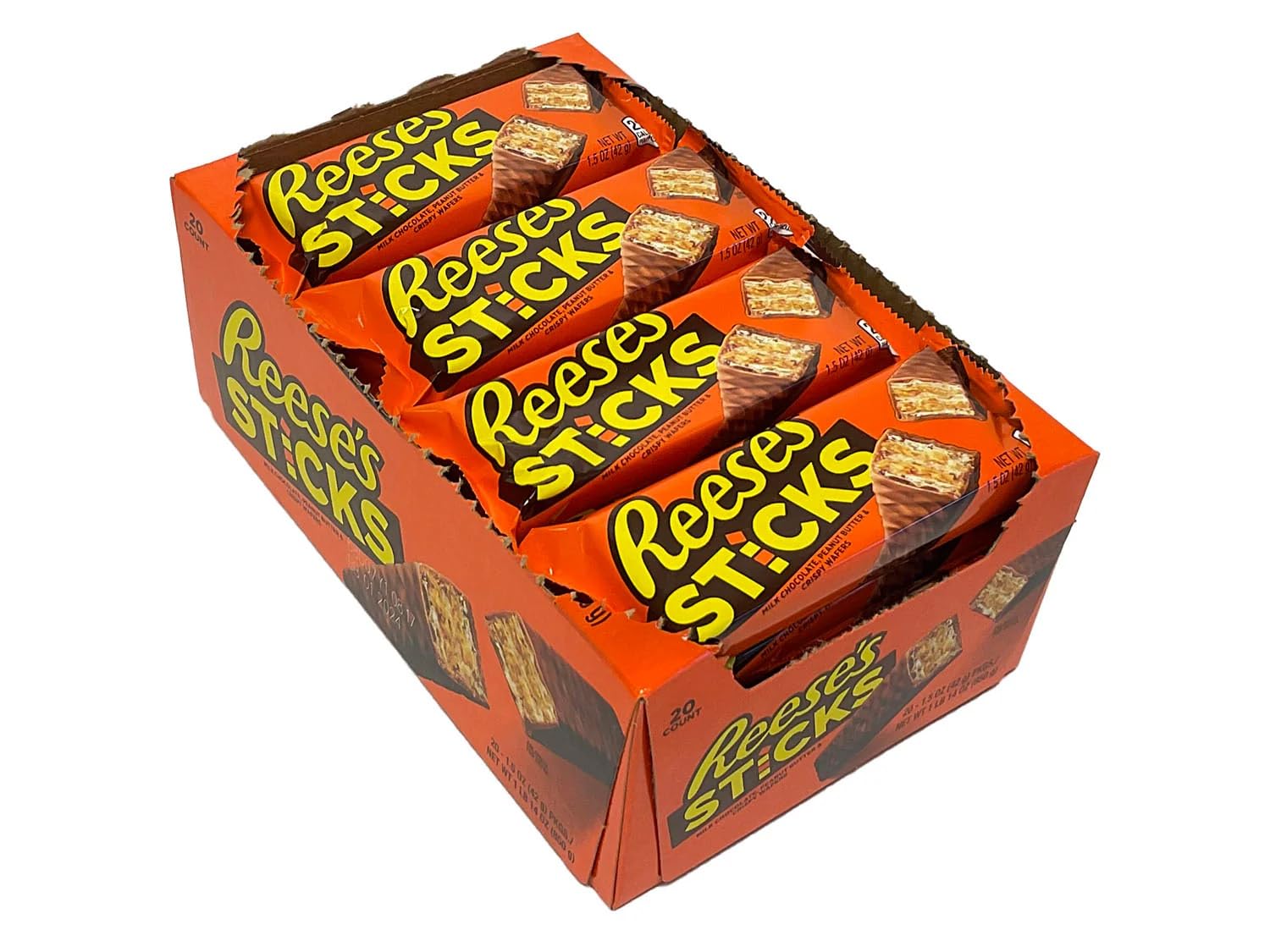 Reese's - Erdnussbutter-Sticks, 20er-Packung (je 42 g) - Mit Schokolade überzogene Waffel-Snacks 6