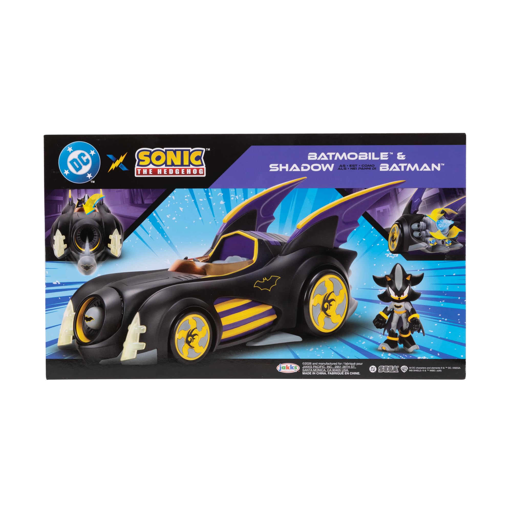 Sonic The Hedgehog Shadow as Batman with Feature Batmobile Action Figure Set | 2.5-inch Figure 4