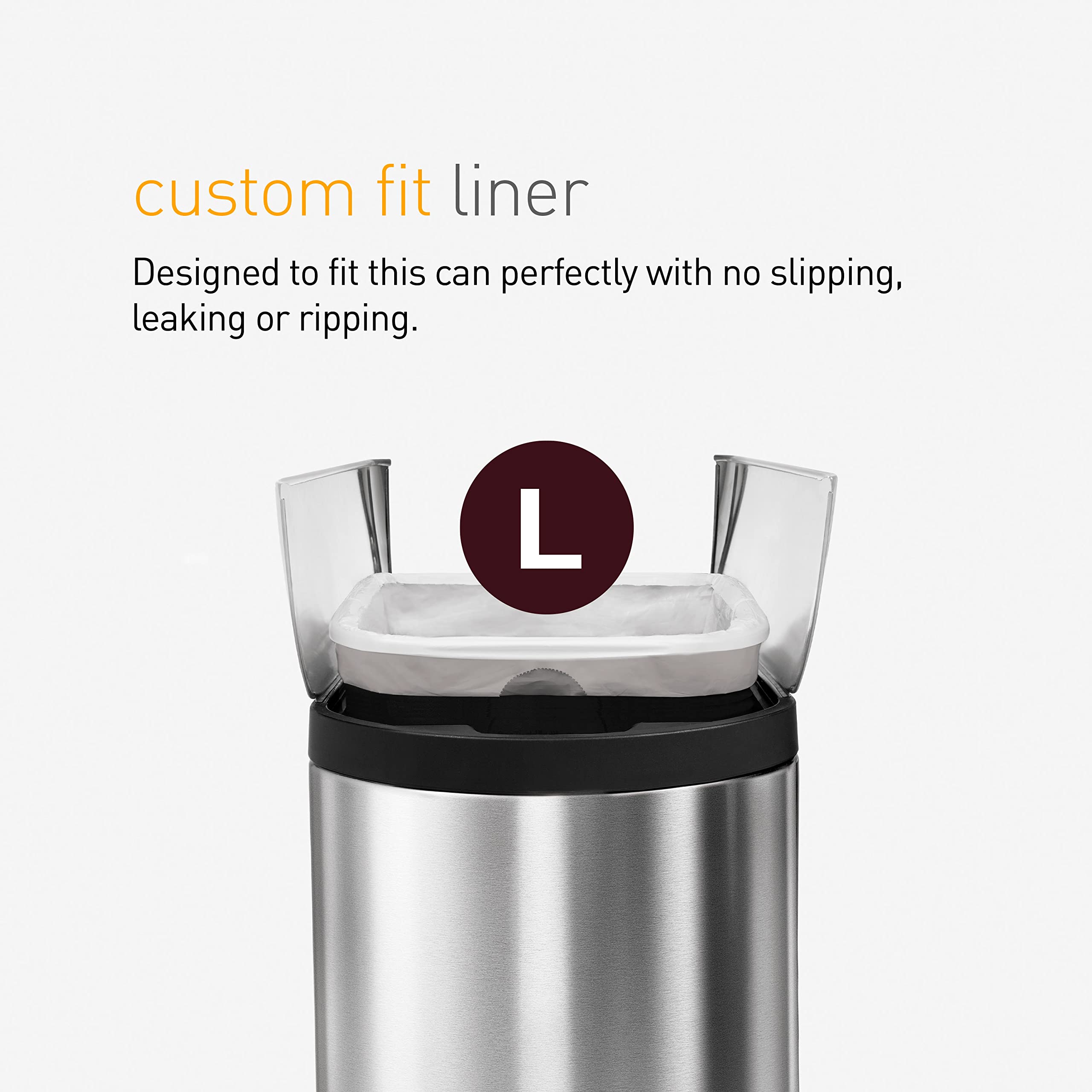 simplehuman Code L Bin Liners - Custom Fit, 50% Recycled Plastic, 100 Count 4