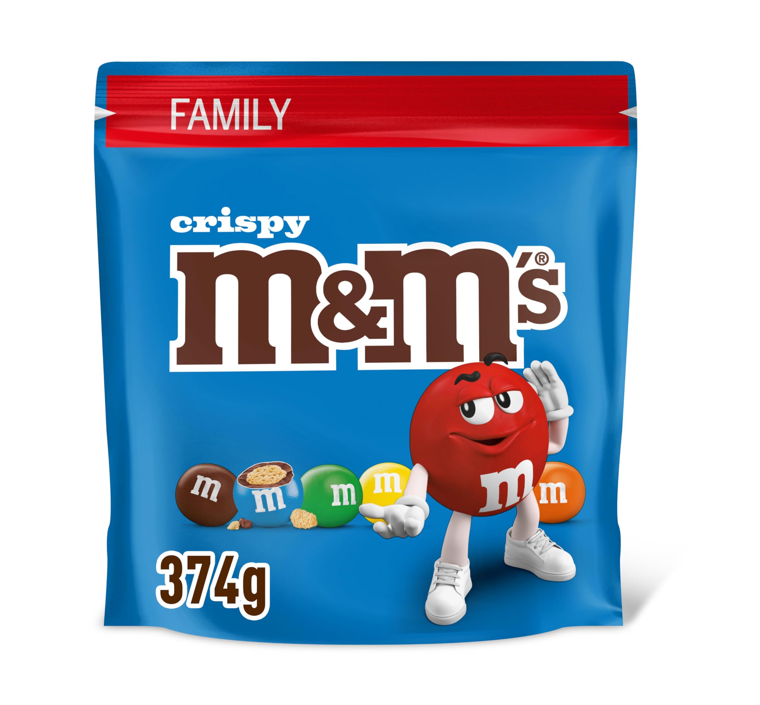 M&M's Crispy Chocolate Pouch 374g - Family Size Snack Pack 5