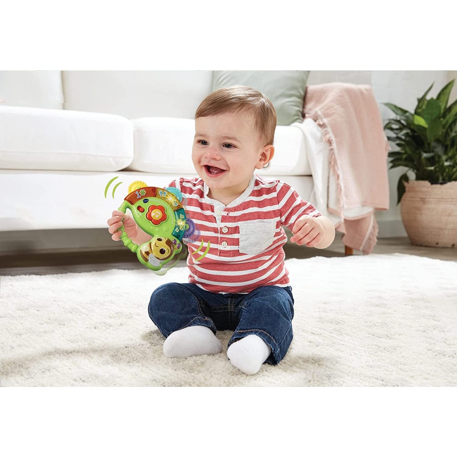 VTech Baby Shaking Sounds Tambourine - Musical Sensory Toy with Lights & Songs for 3-24 Months