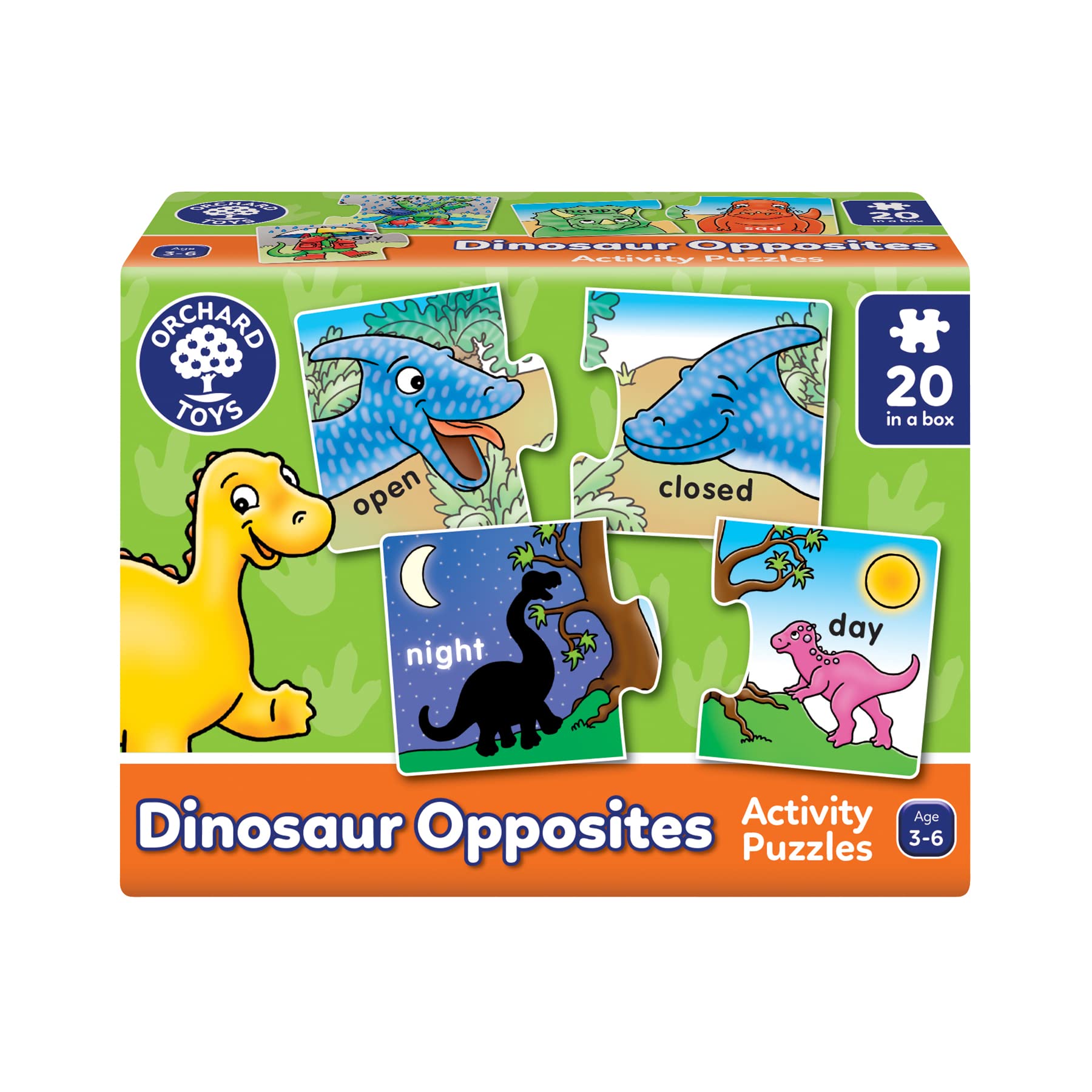 Orchard Toys Dinosaur Opposites Activity Puzzles - 20 Two-Piece Puzzles | Ages 3-6 1