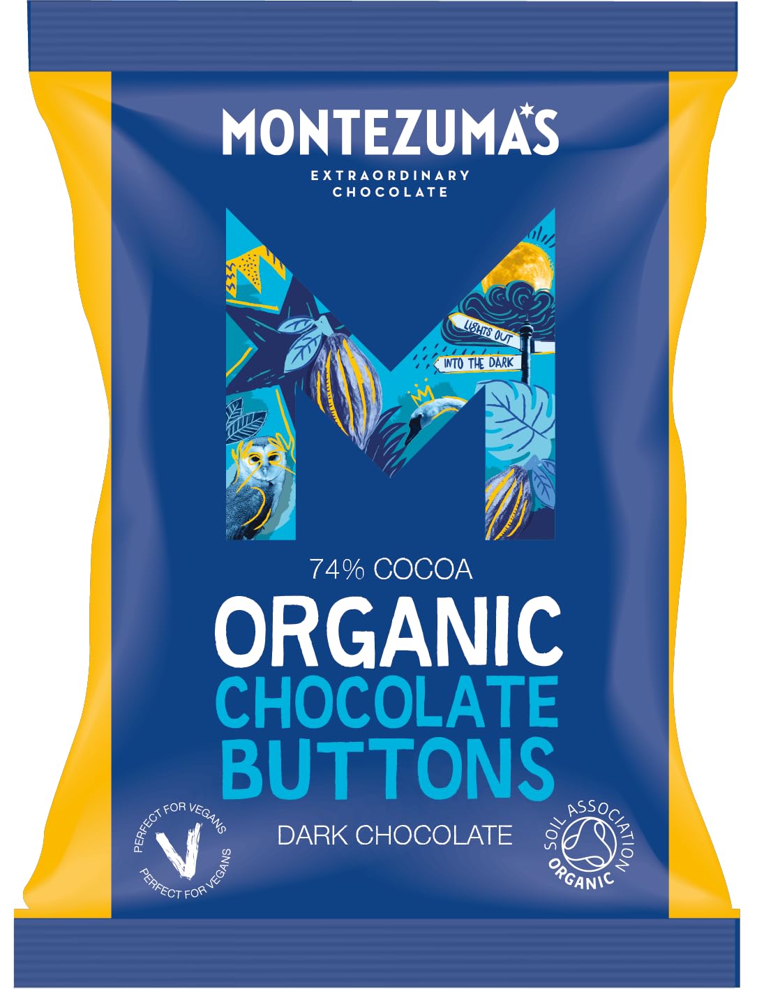 Montezuma Organic 74% Cocoa Dark Chocolate Buttons, Gluten Free, 120g