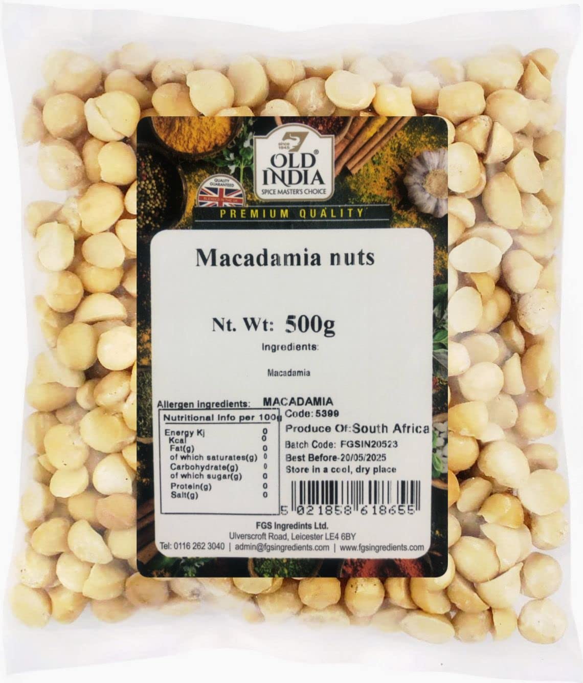 Old India Macadamia Nuts 500g