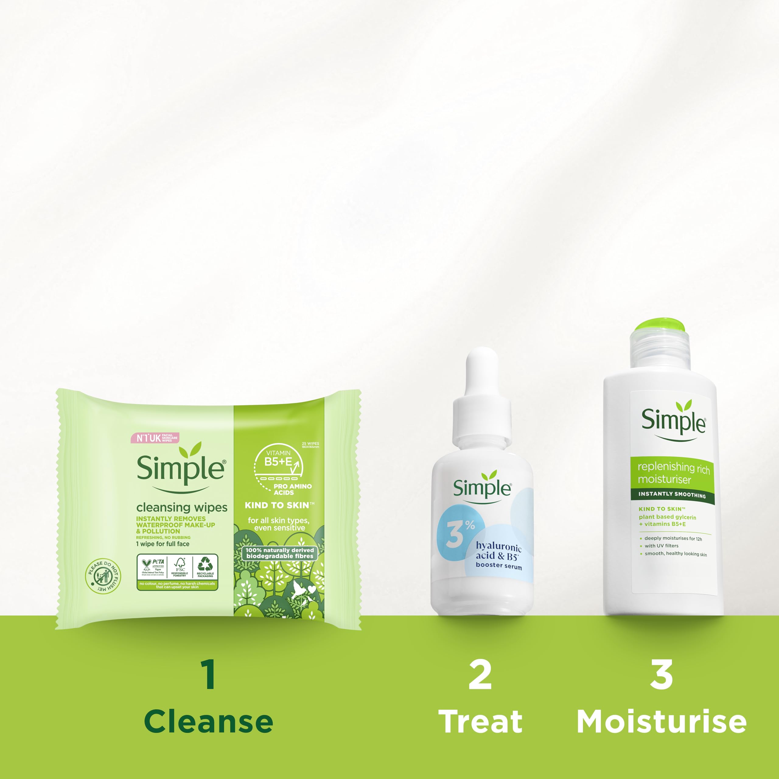 Simple Kind to Skin Biodegradable Cleansing Wipes (140 Wipes) 10