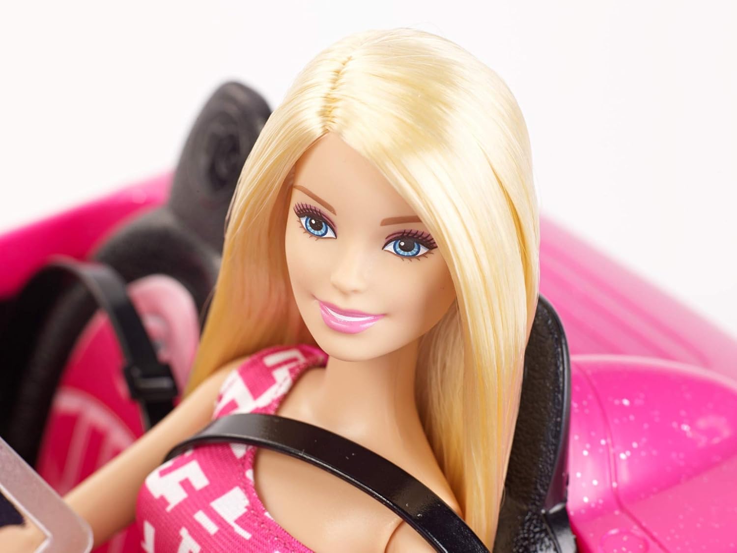 Barbie Convertible and Doll Pack - Sparkly Pink Vehicle with Realistic Details for Imaginative Play